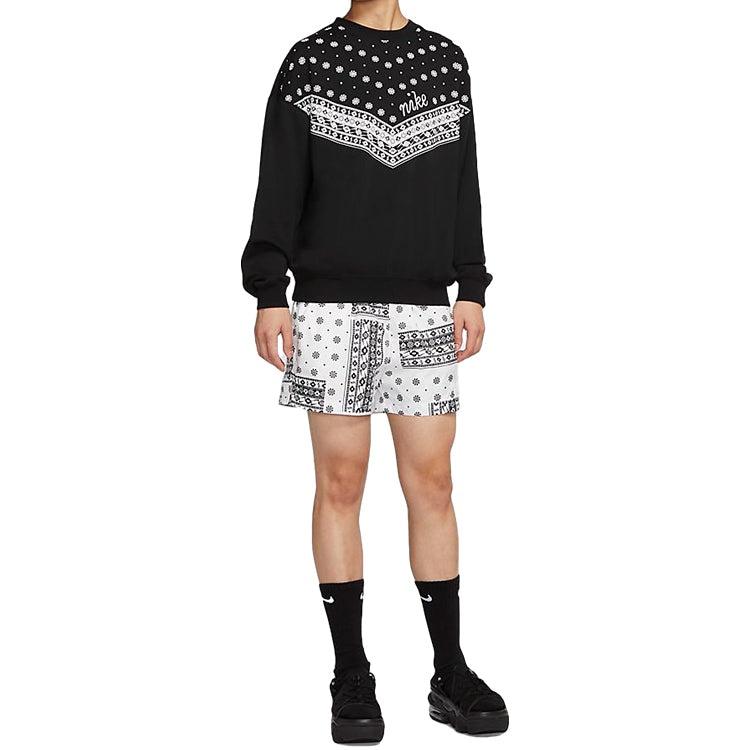 (WMNS) Nike Sportswear Heritage Round-neck Sweatshirt 'Black' CU5949-010 - 2