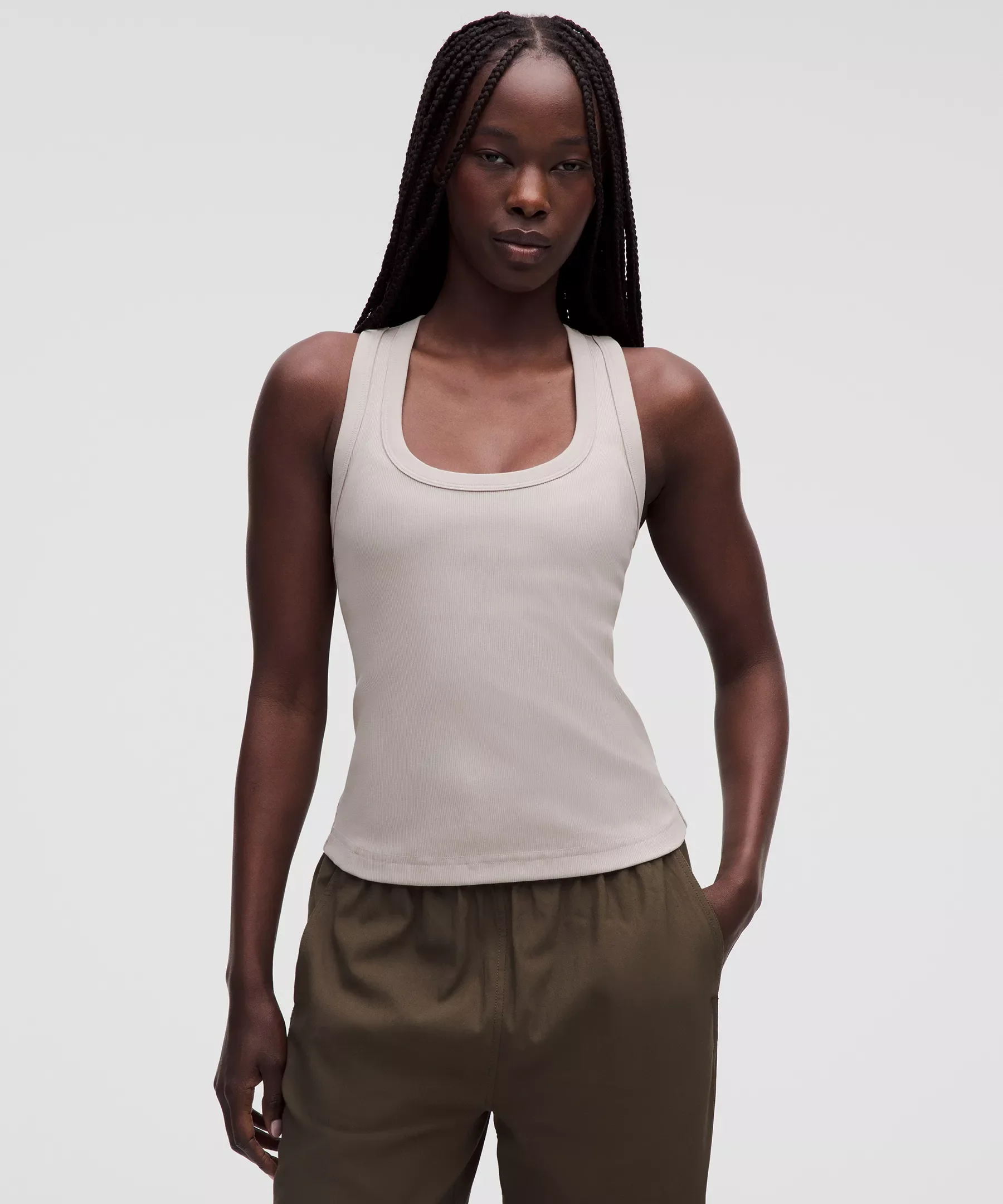 Little Ribbed Scoop-Neck Tank Top - 1