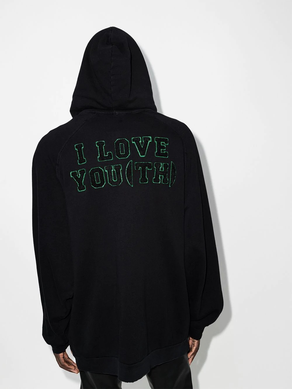 letter-appliqué cotton hoodie - 3