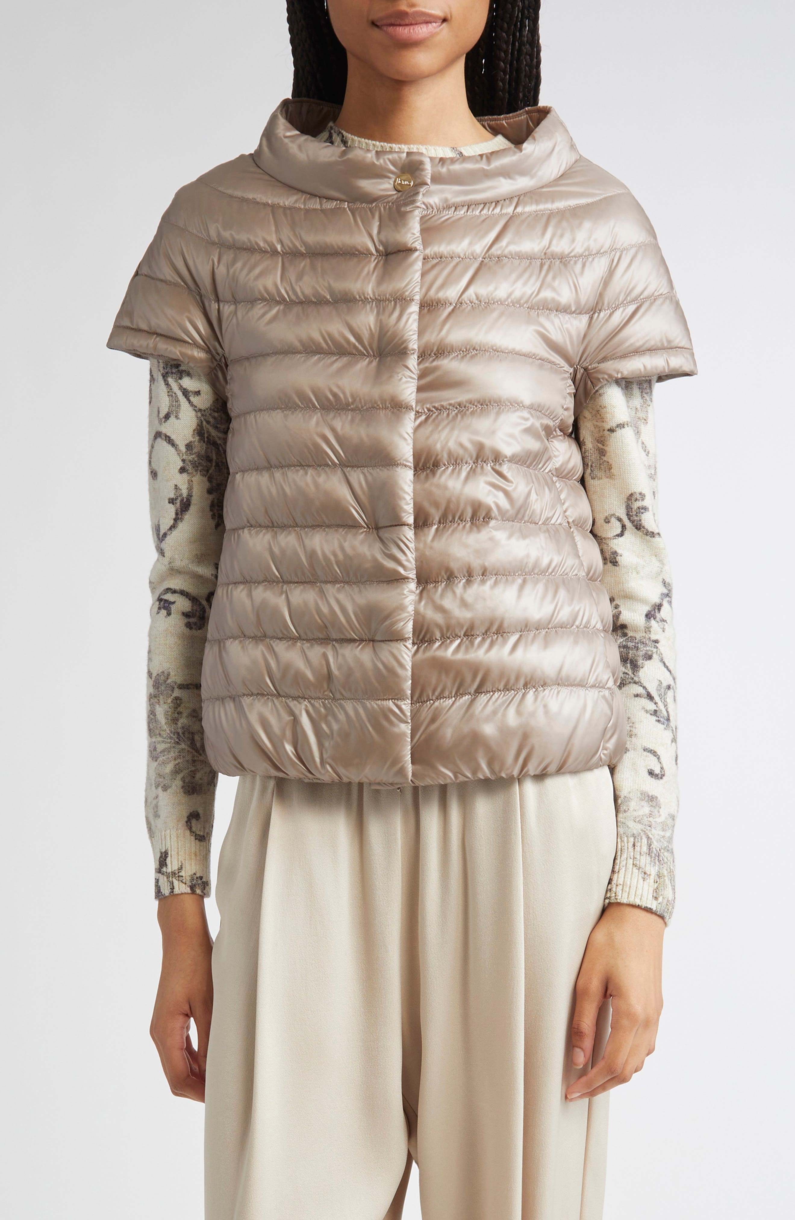 Herno Emilia Cap Sleeve Quilted Down Jacket in Tortora at Nordstrom - 1