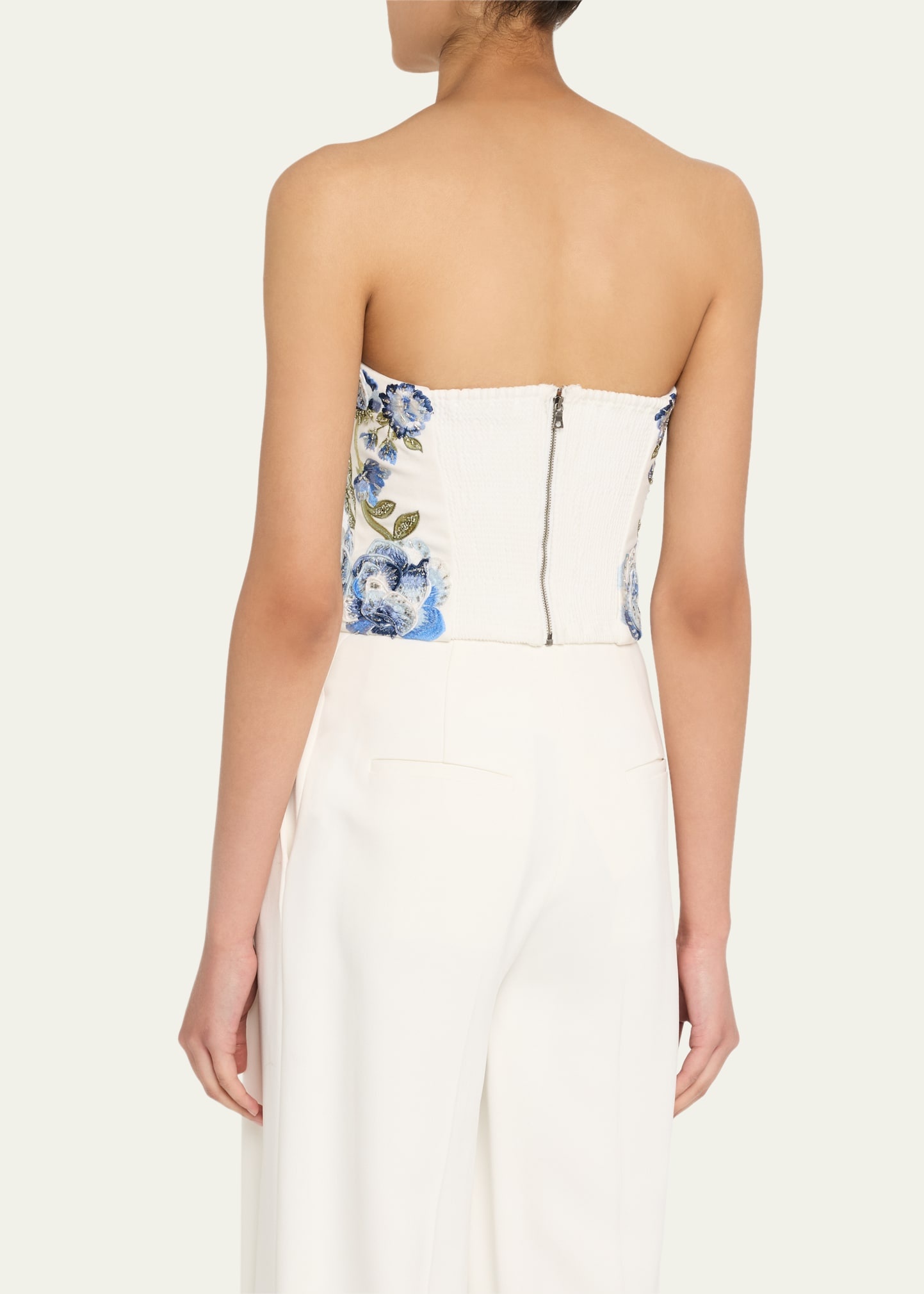 Cece Floral Embellished Cropped Top - 3