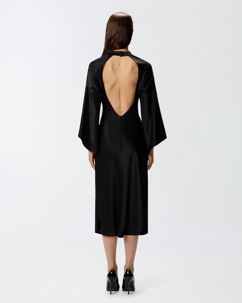 LONG, FLUID SATIN DRESS 5
