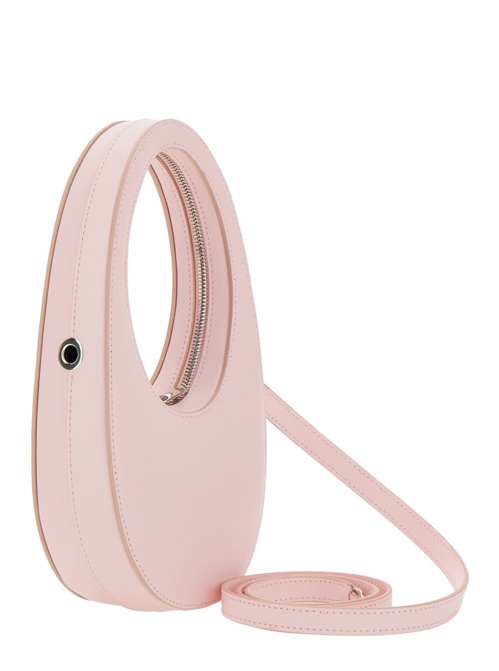 Coperni Women 'Mini Swipe' Pink Crossbody Bag With Embossed Logo And Removable Shoulder Strap In Lea - 3