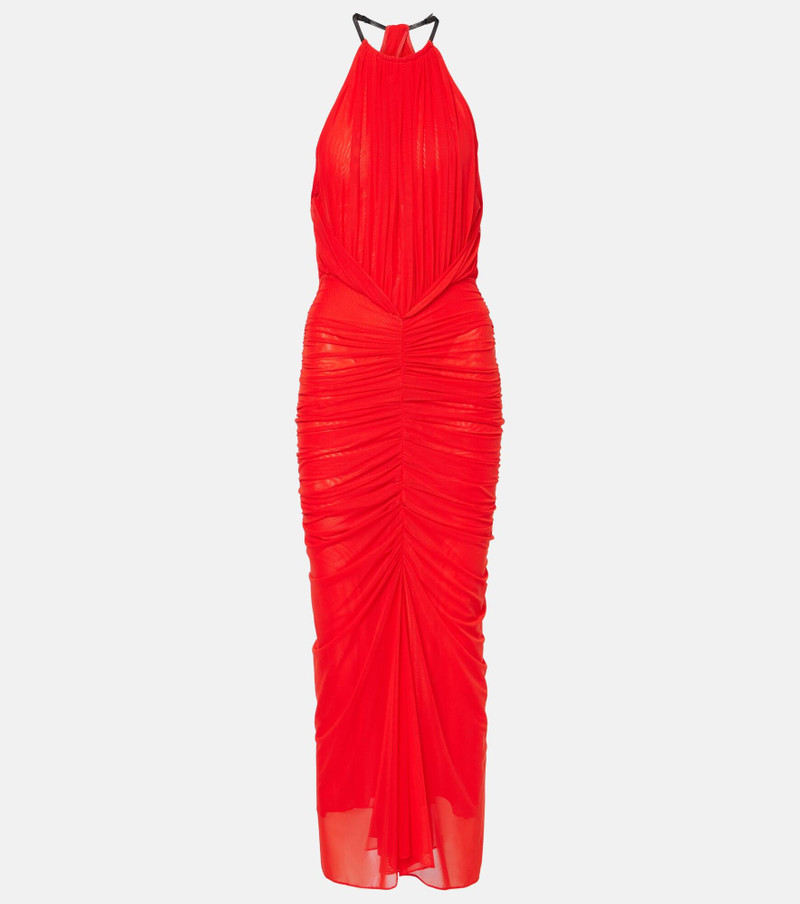 Ruched halterneck midi dress - 1