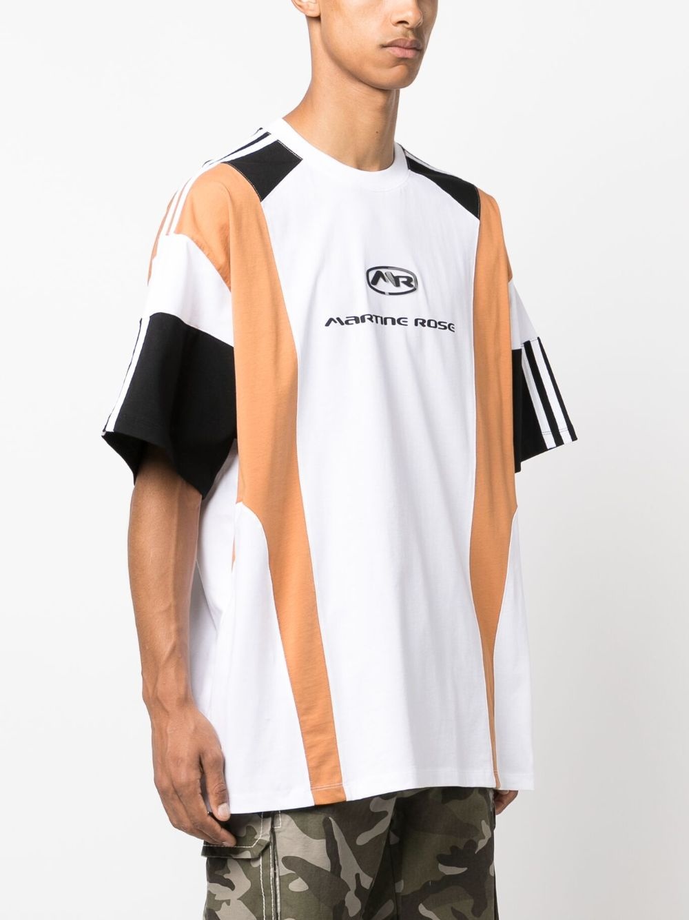panelled logo-print cotton T-shirt - 2