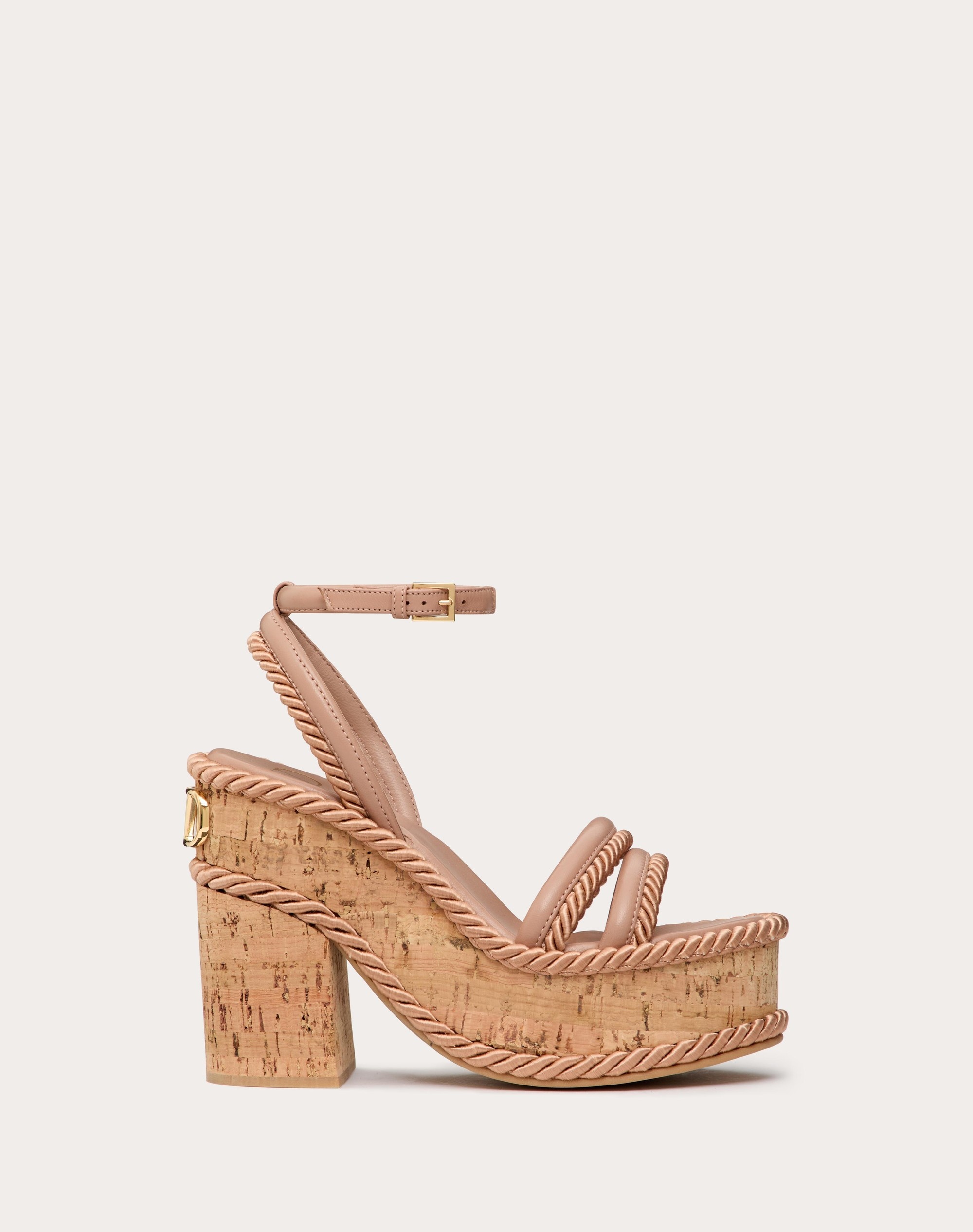 VLOGO SUMMERBLOCKS WEDGE SANDAL IN NAPPA LEATHER AND SILK TORCHON 130MM - 1