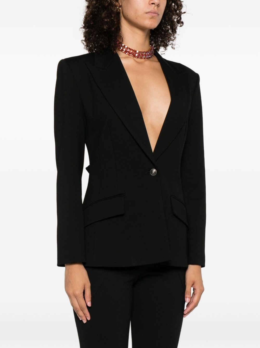 single-breasted notched-lapels blazer - 3