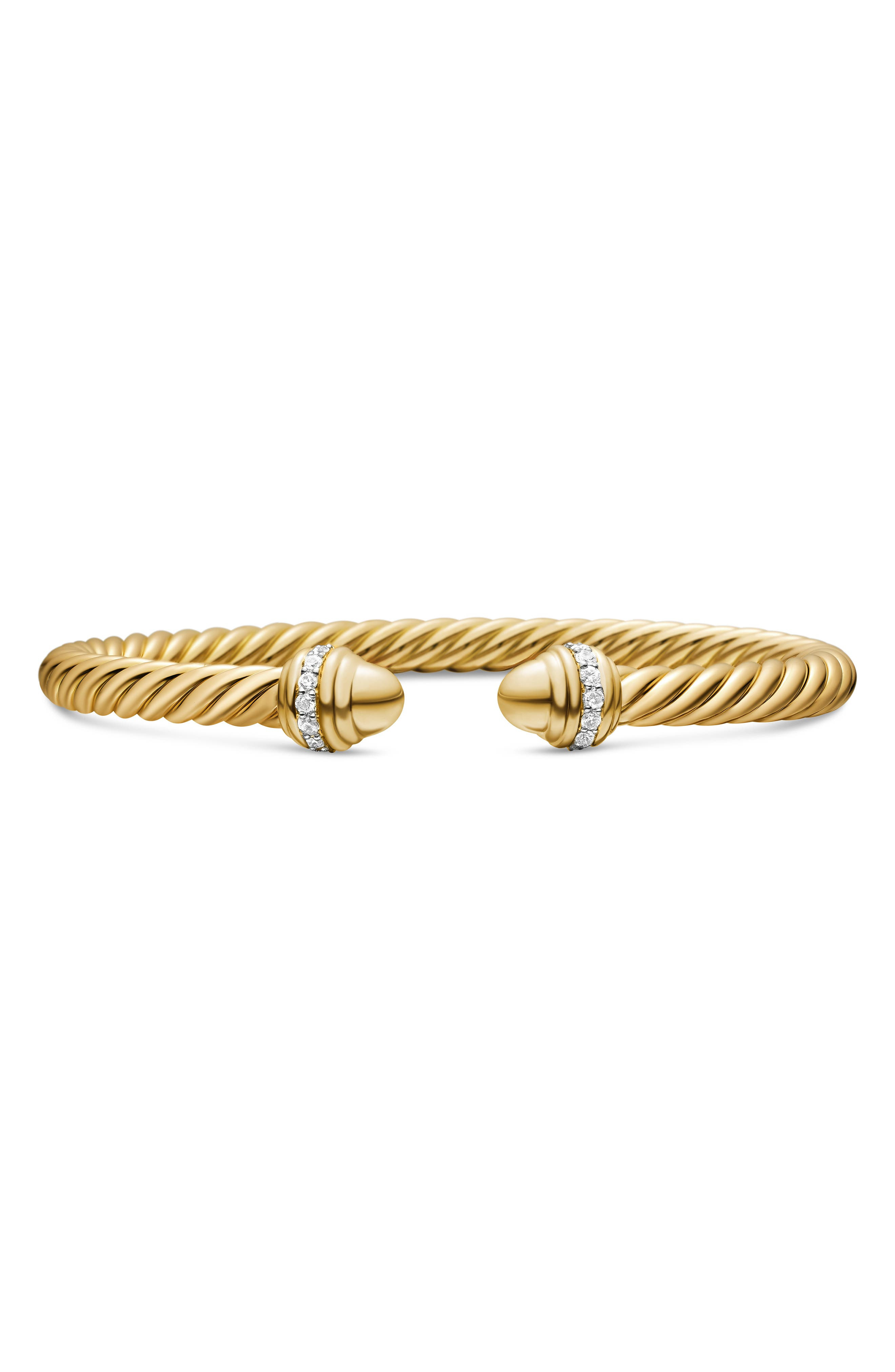 David Yurman Cable Classics Bracelet with Semiprecious Stones & Diamonds, 5mm in Yellow Gold/Diamond - 1