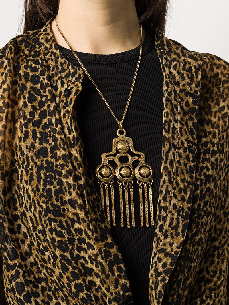 SAINT LAURENT oversized talisman pendant necklace outlook