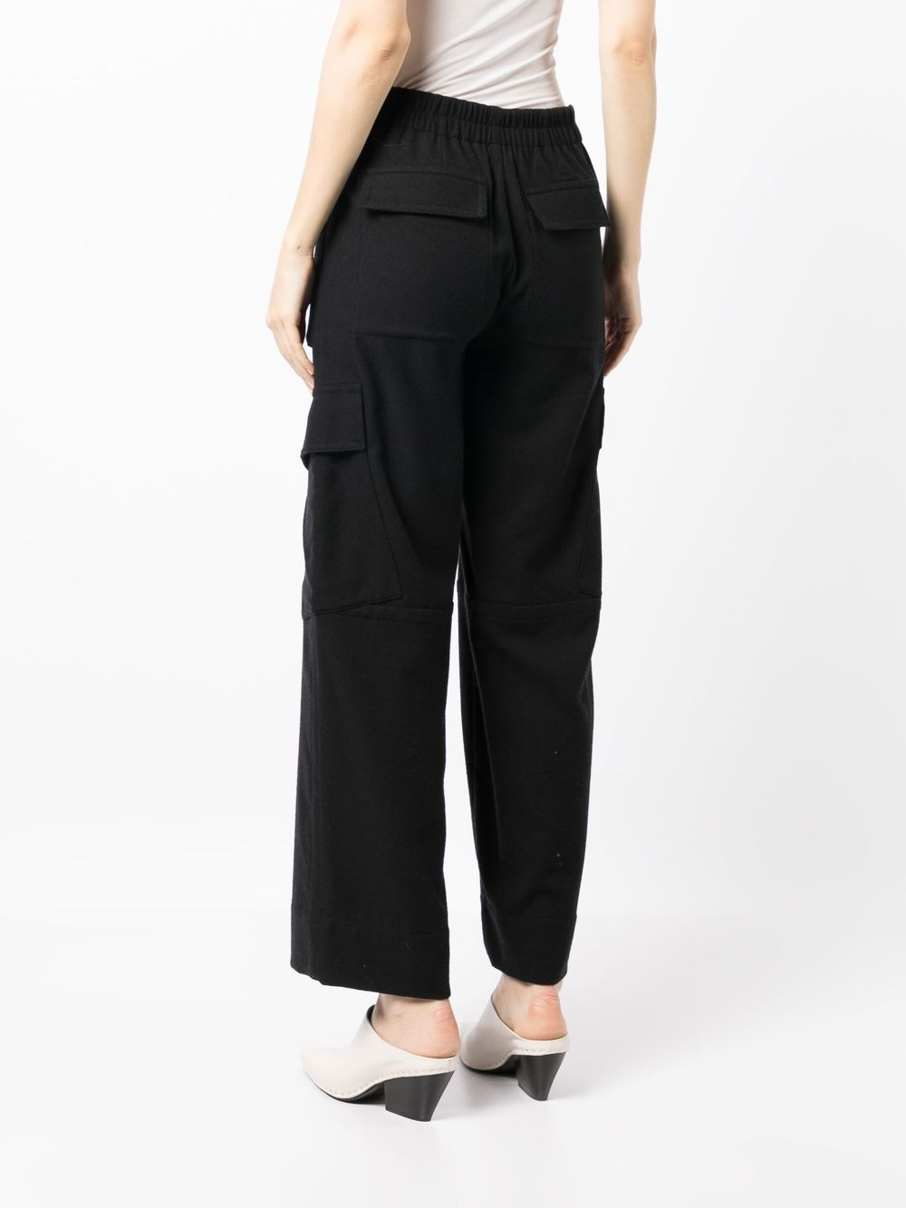 flannel wide-leg trousers - 4