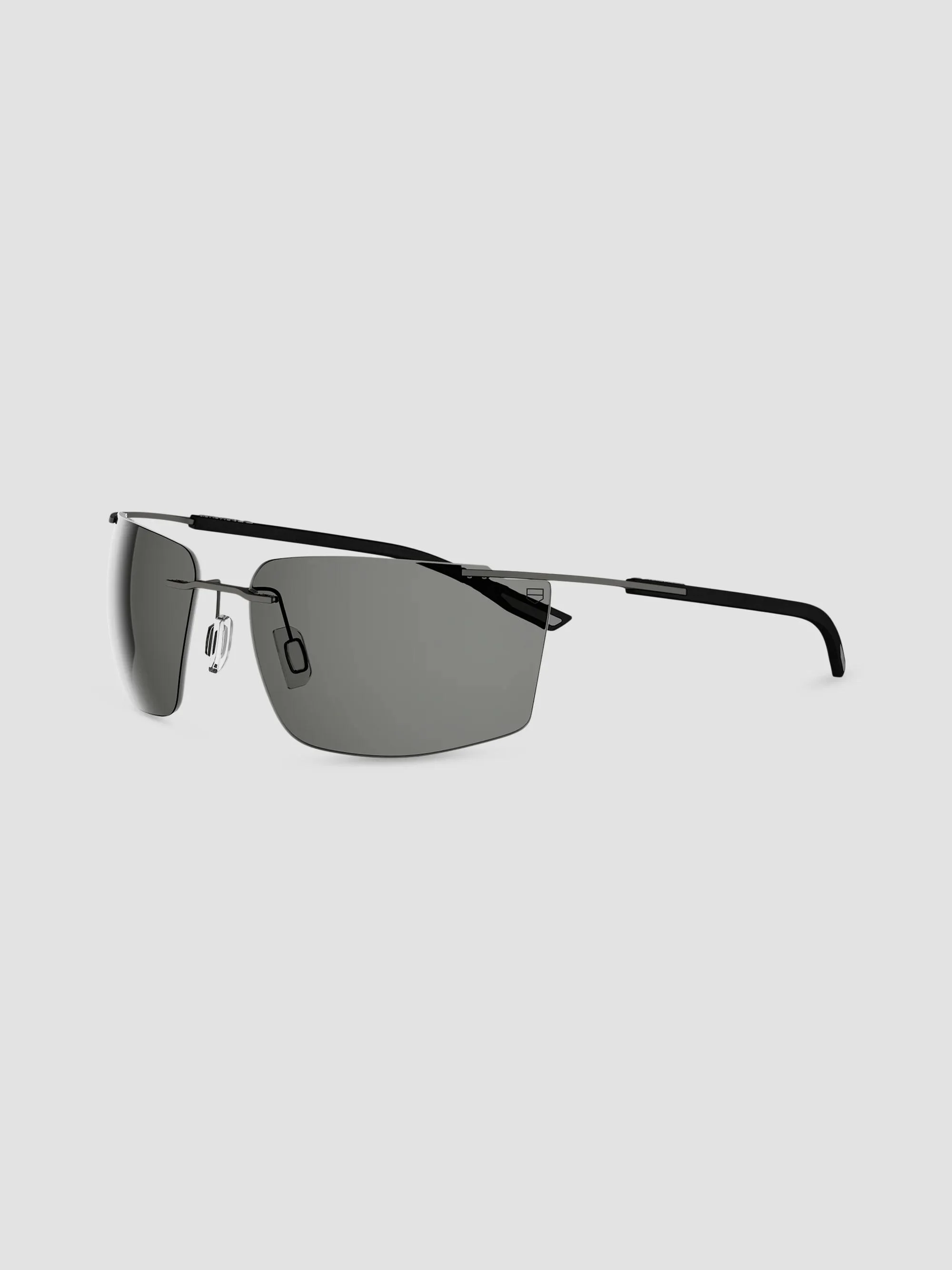 Men's Flex Rubber 67MM Rectangular Sunglasses - Black Grey - 1