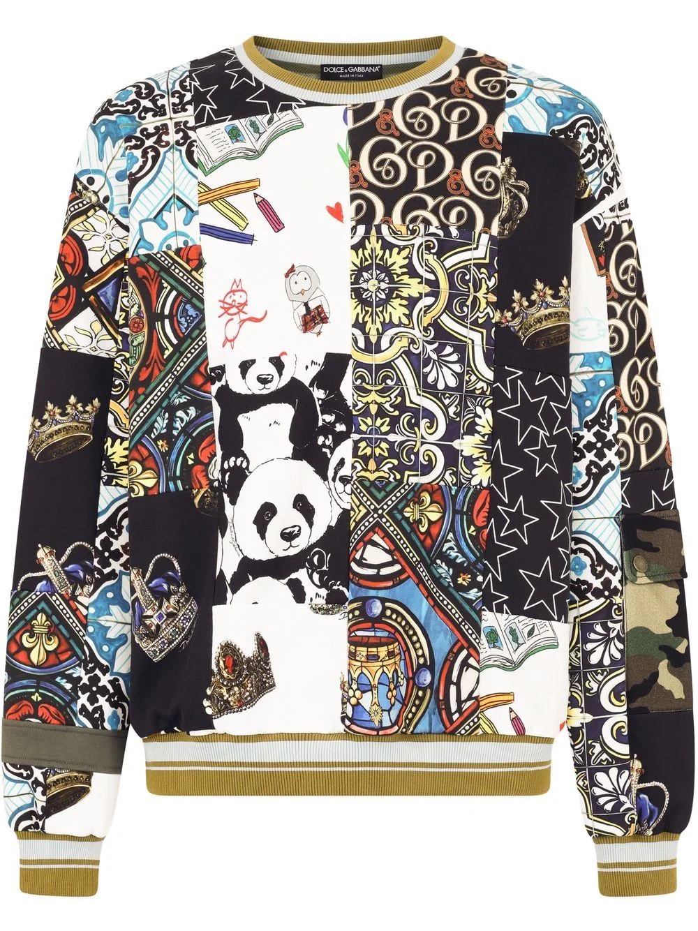 patchwork graphic-print sweatshirt - 1