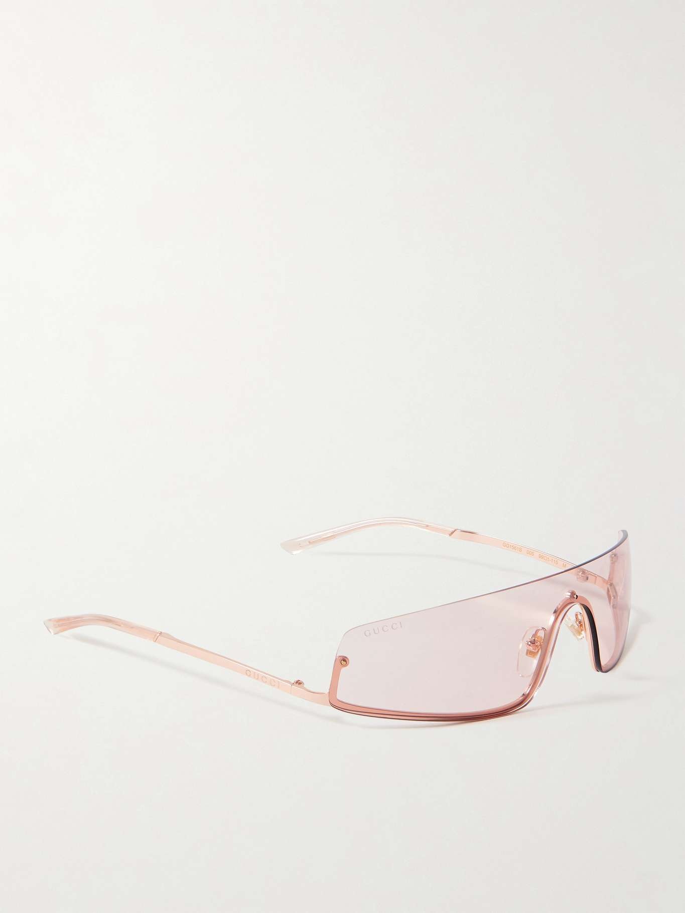 Rimless rectangle-frame rose gold-tone sunglasses - 3