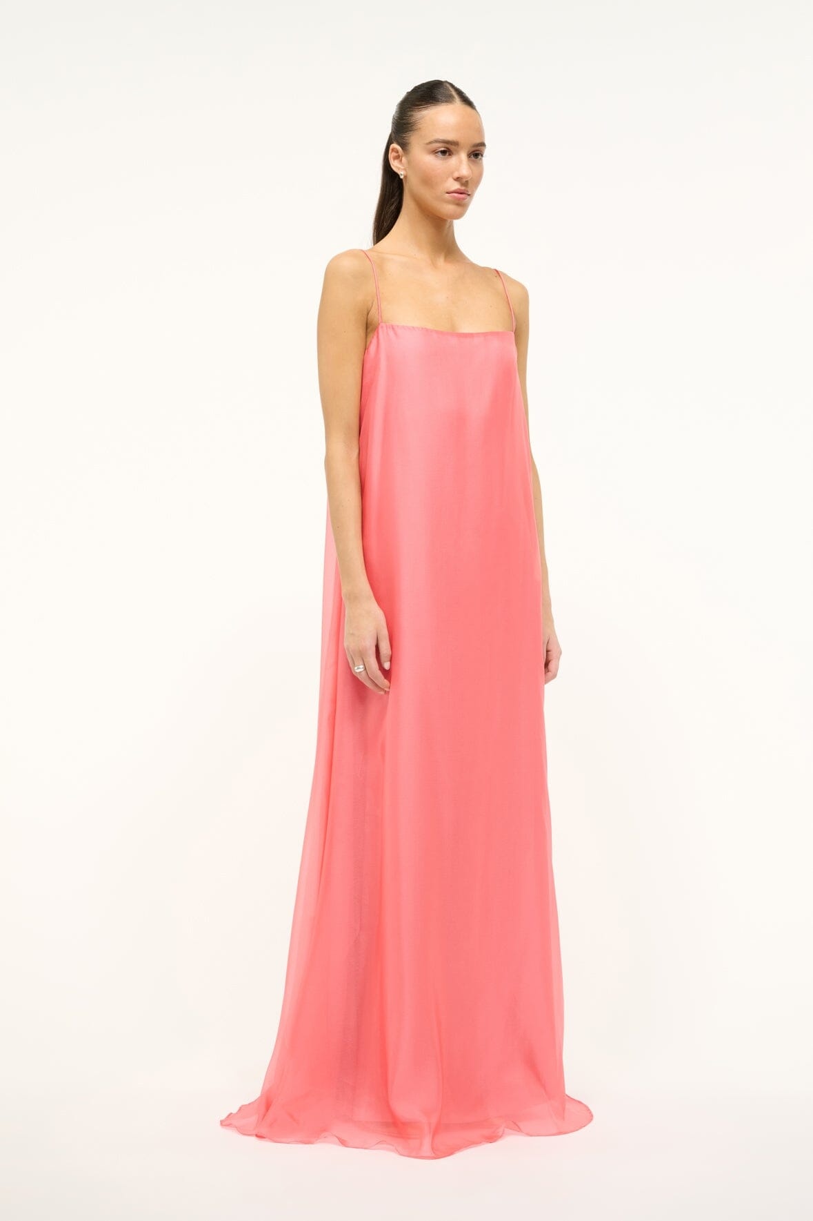 STAUD MAXI DELFINA DRESS FLAMINGO - 3