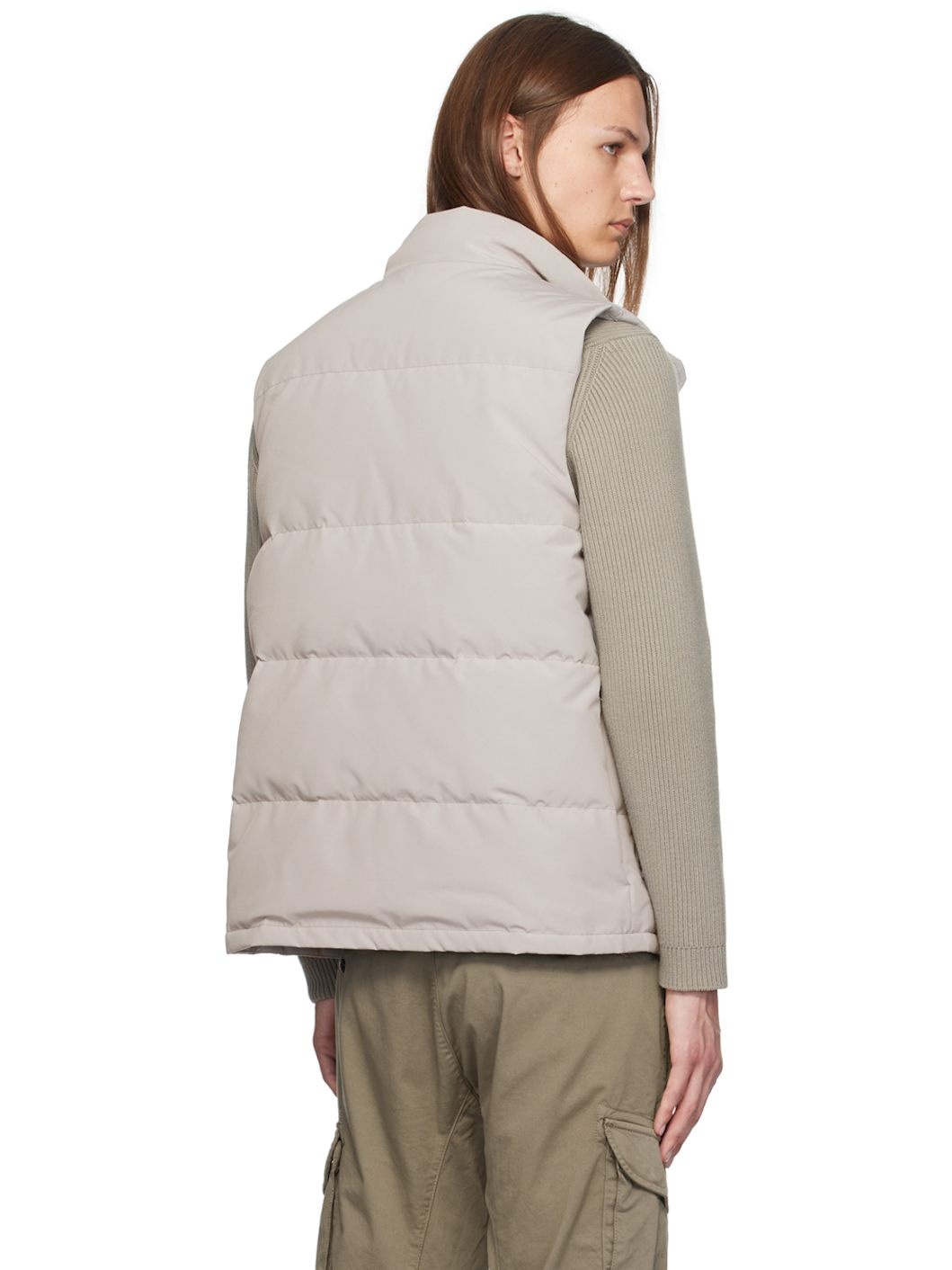 Beige Freestyle Crew Down Vest - 3