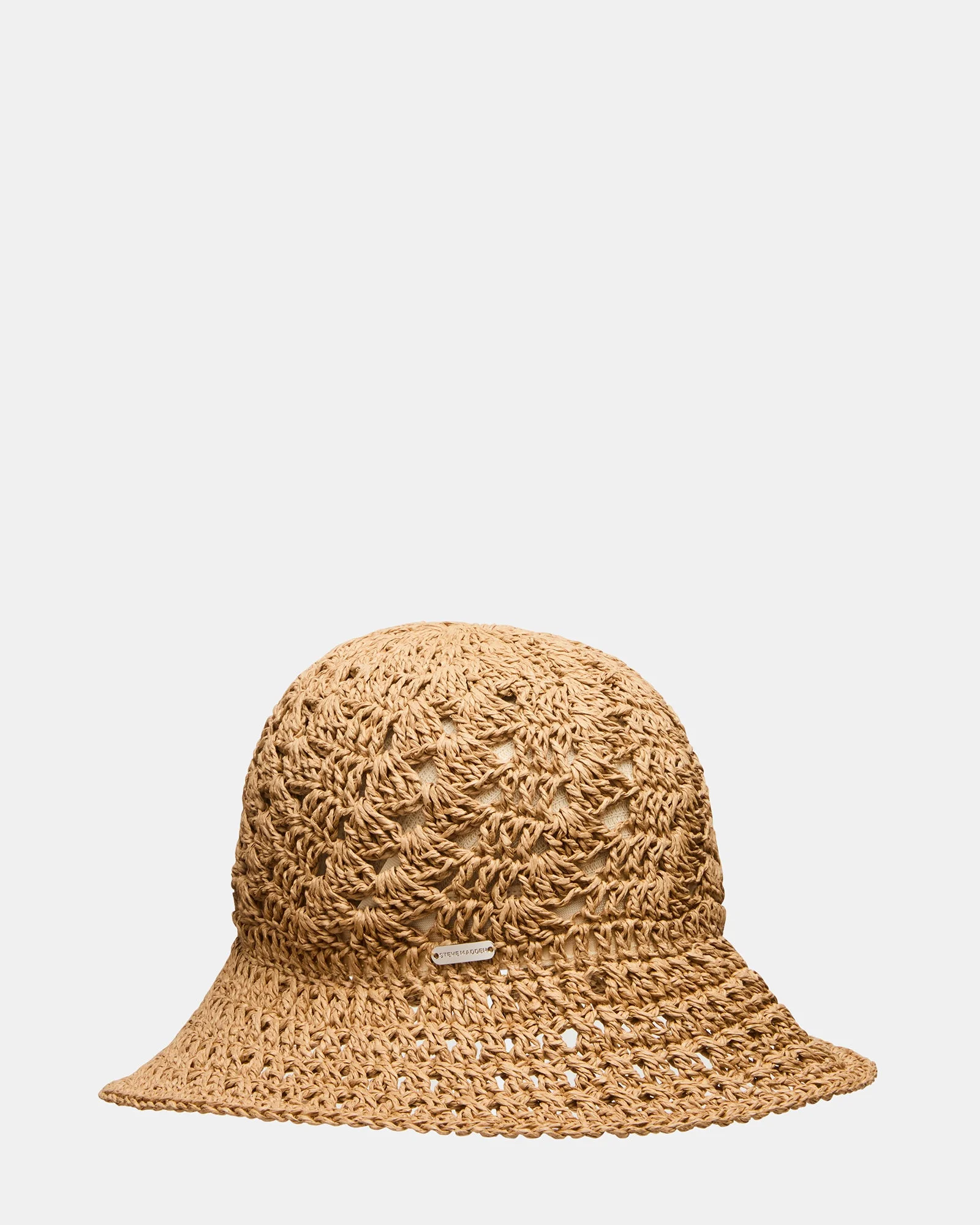 BOHO STRAW BUCKET TAN - 1