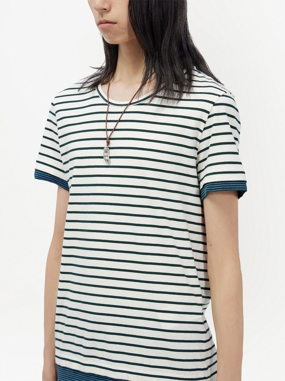 horizontal-stripe cotton T-shirt - 5