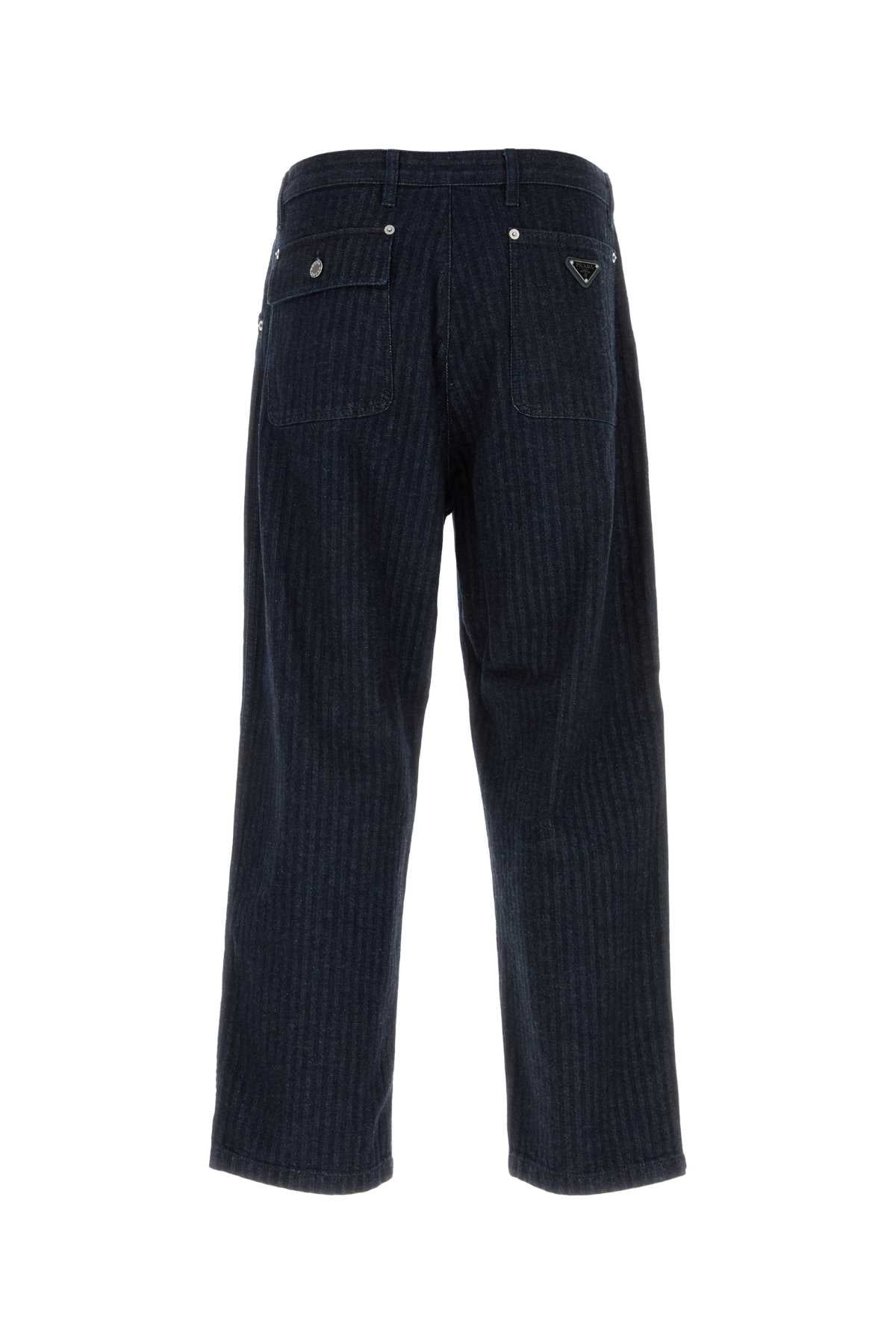 Prada Men Embroidered Denim Jeans - 2