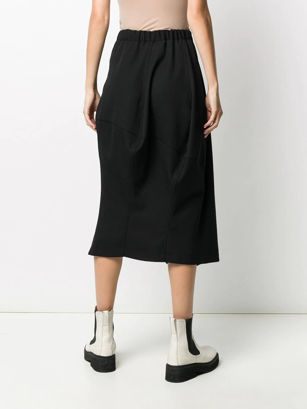 elasticated asymmetric skirt - 4