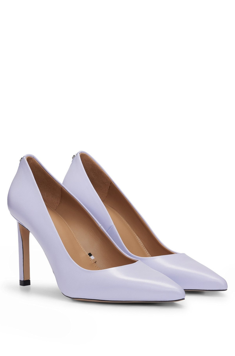 HIGH-HEELED PUMPS IN LEATHER WITH POINTED TOE 2