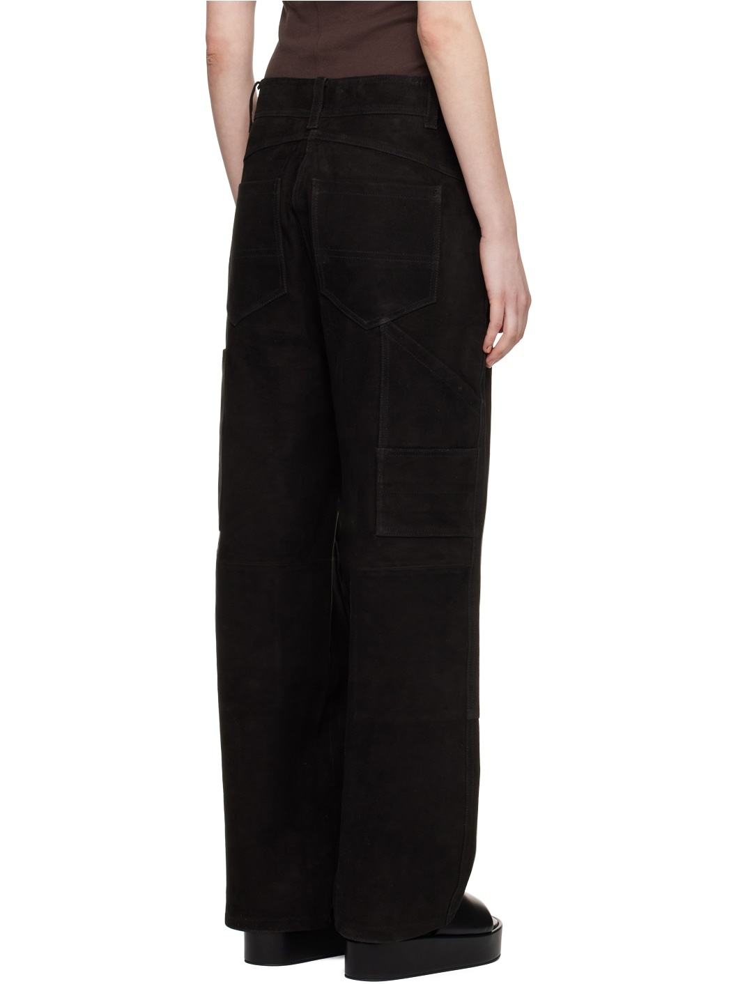 Black Rosalia Suede Pants - 3