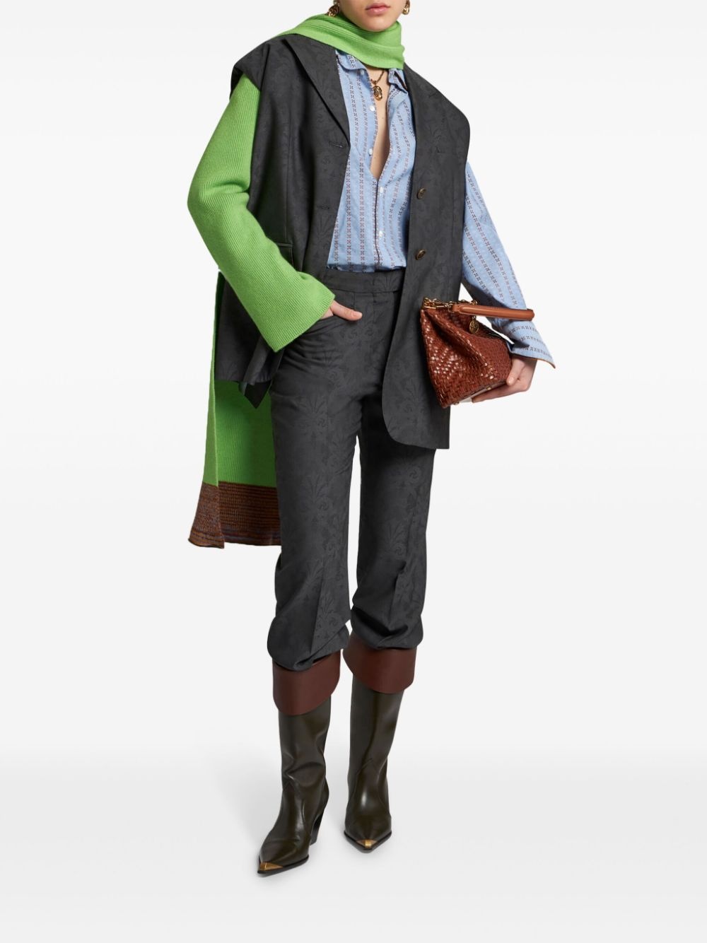 wool jacquard waistcoat - 2