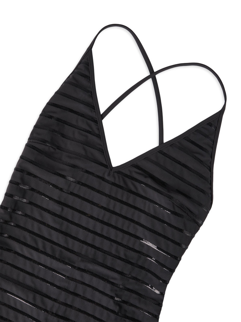 Women's Techno Jersey Bathing Suit with Precious Collar - Lignite 4