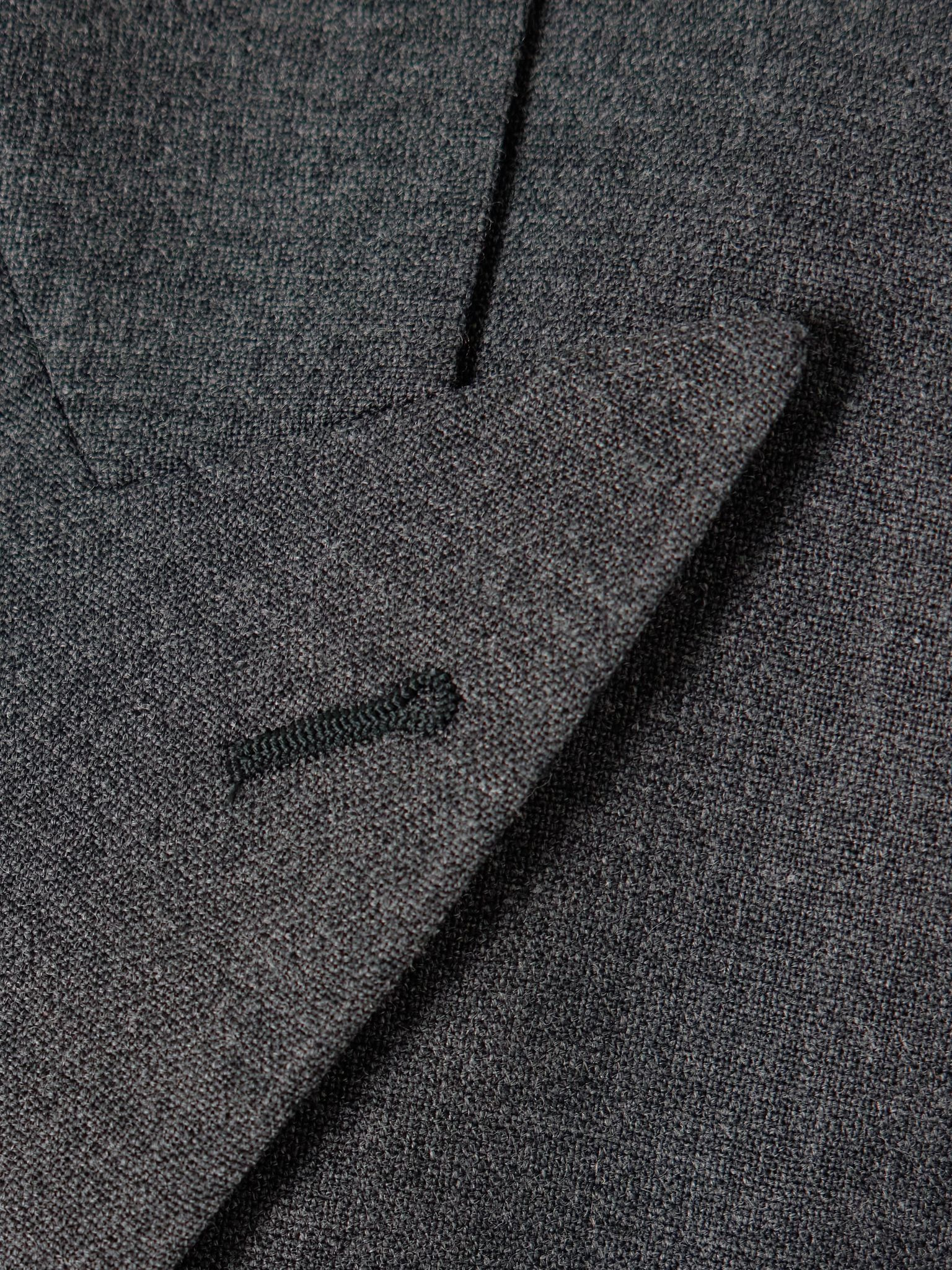 Double-breasted wool blazer Dark gray - 5