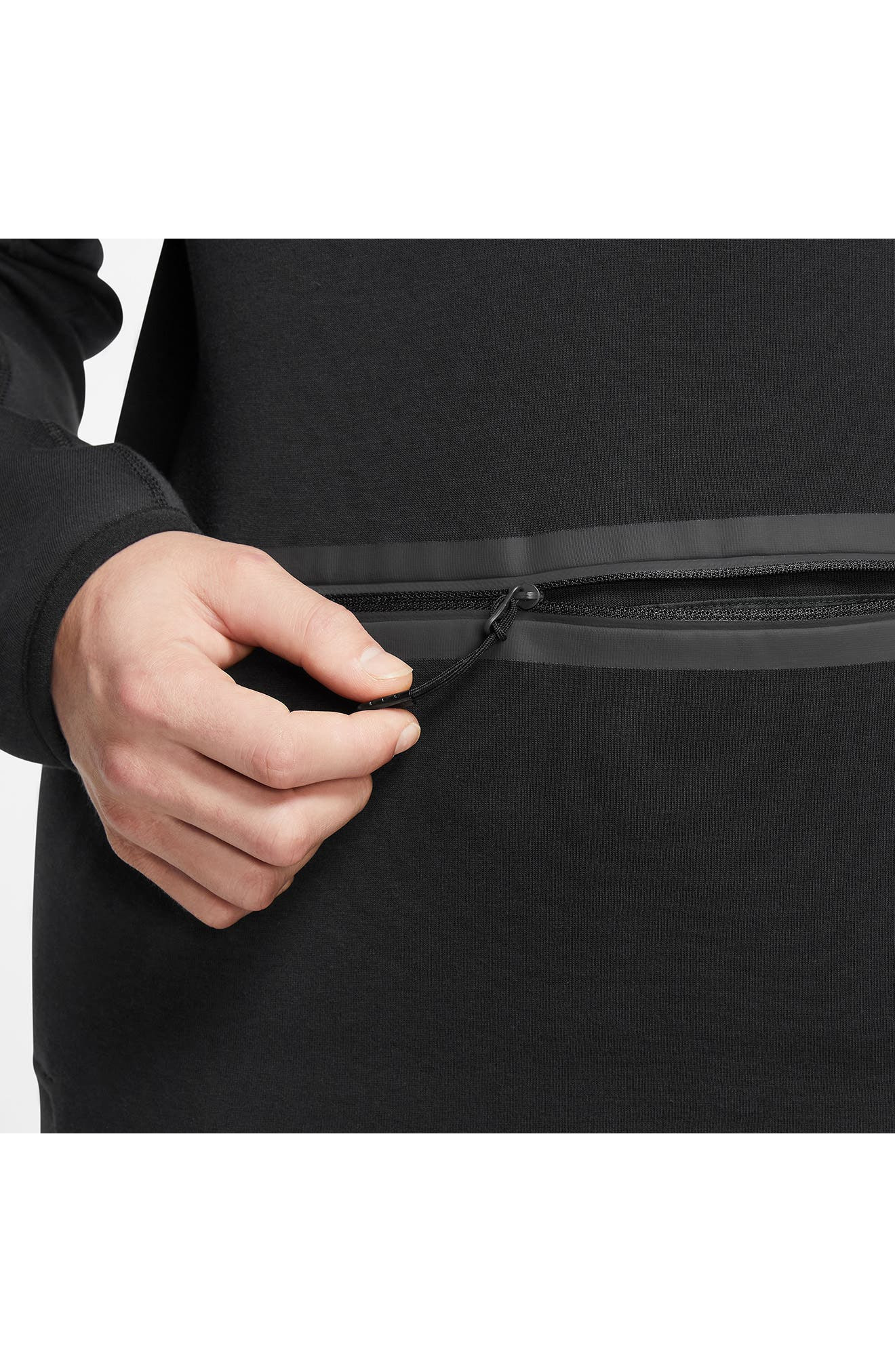 Nike Tech Fleece Half Zip Pullover in Black/Black at Nordstrom - 3