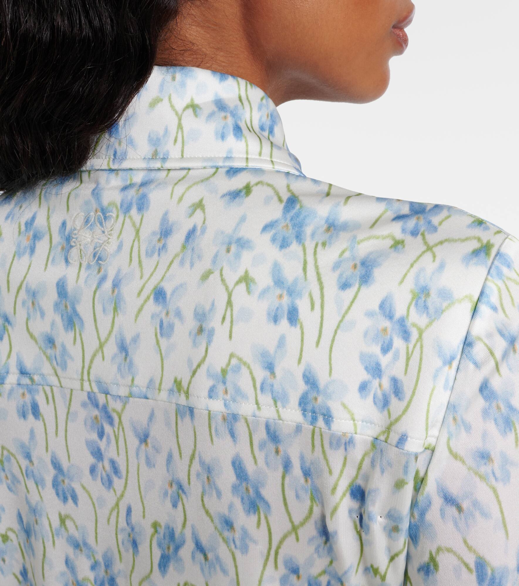 Floral satin jersey shirt - 6