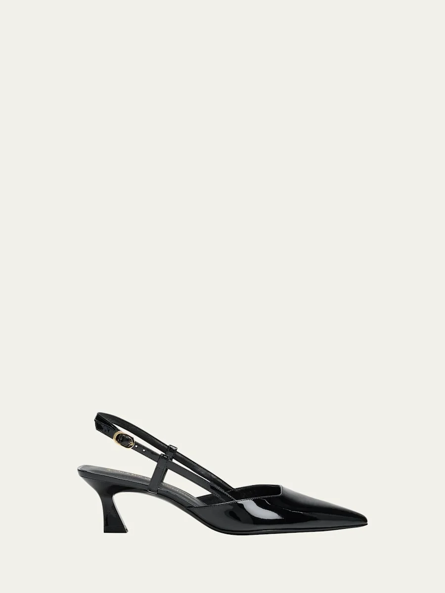 Vinnie Patent Kitten Slingback Pumps - 1