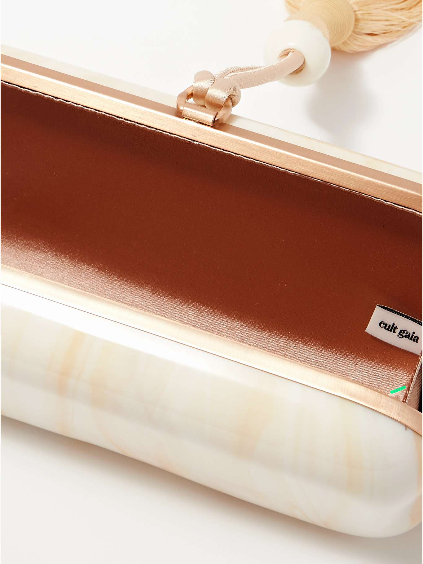 Yasmin tasseled resin clutch Neutral - 5