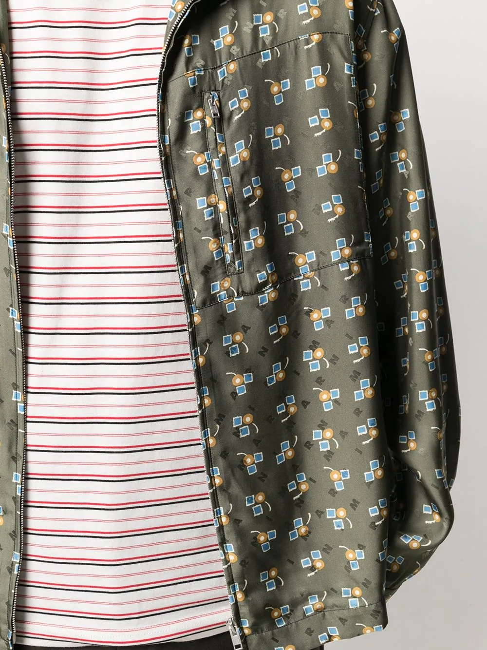 abstract print zip-up jacket - 5