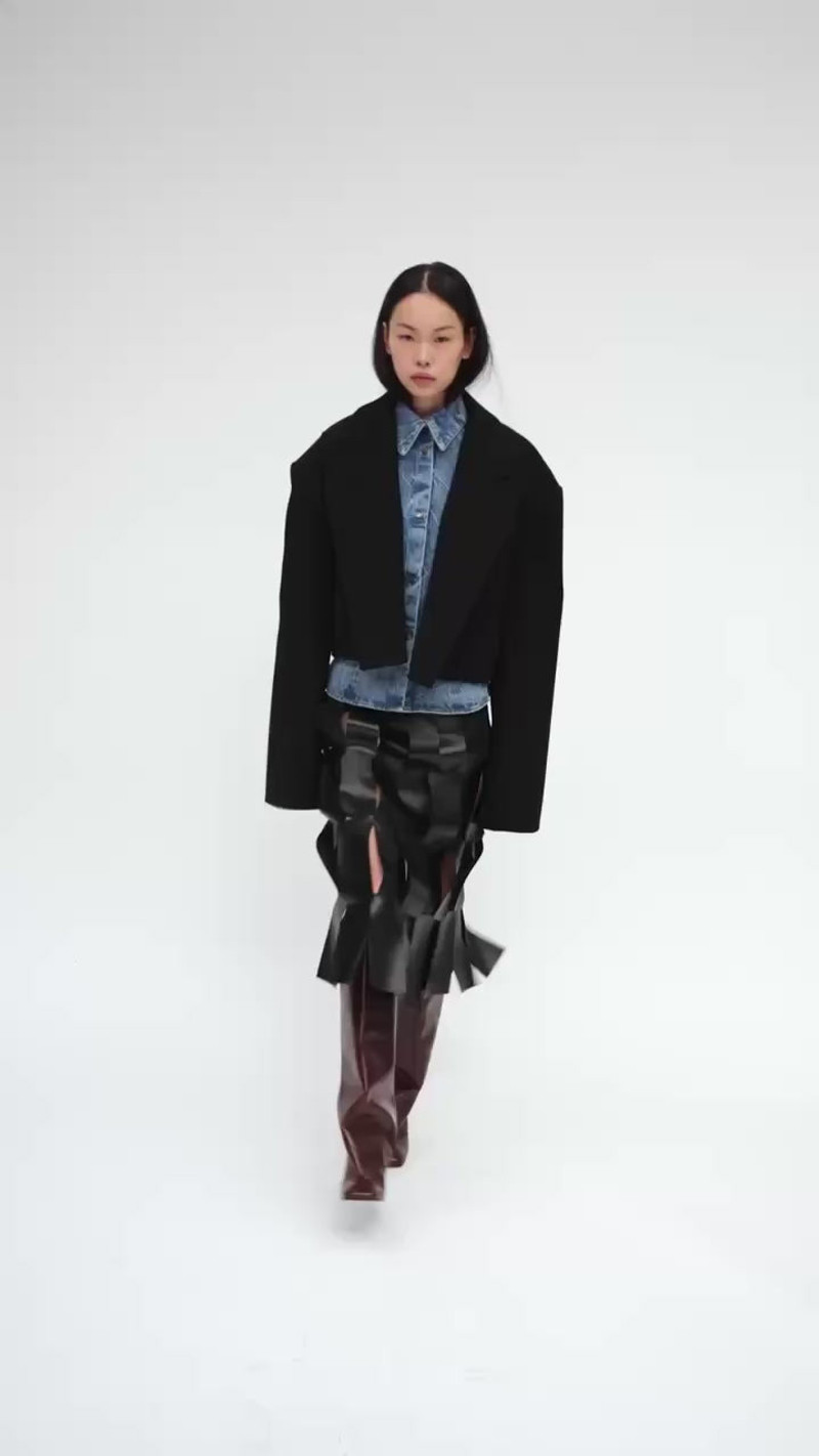 MIDI MULTI RECTANGLE SKIRT BLACK 12