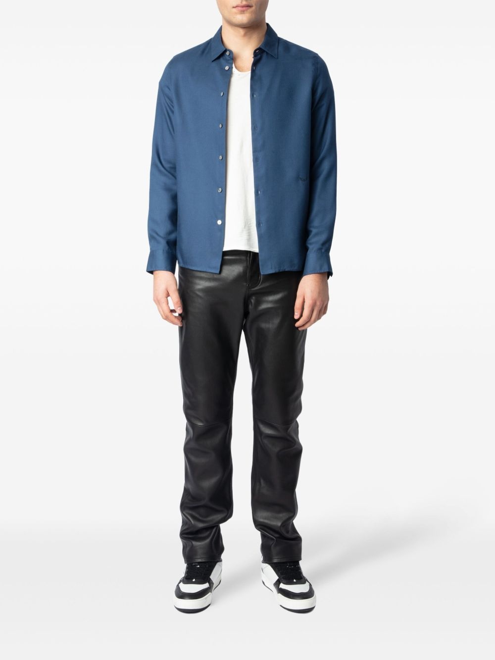 logo-embroidered shirt - 2