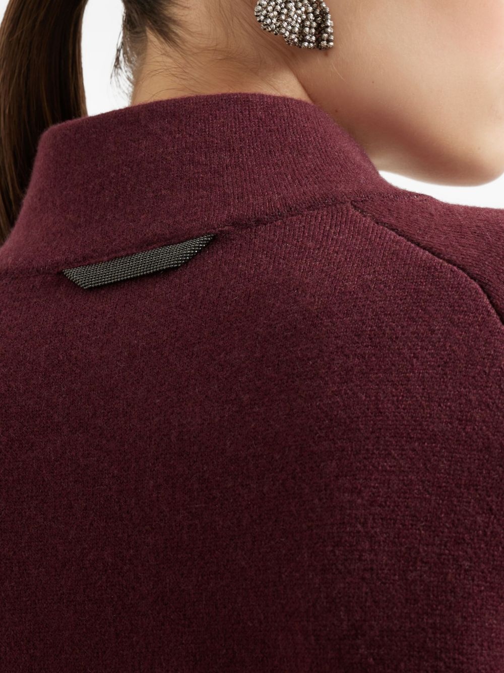 high-neck balloon-sleeve jacket - 6