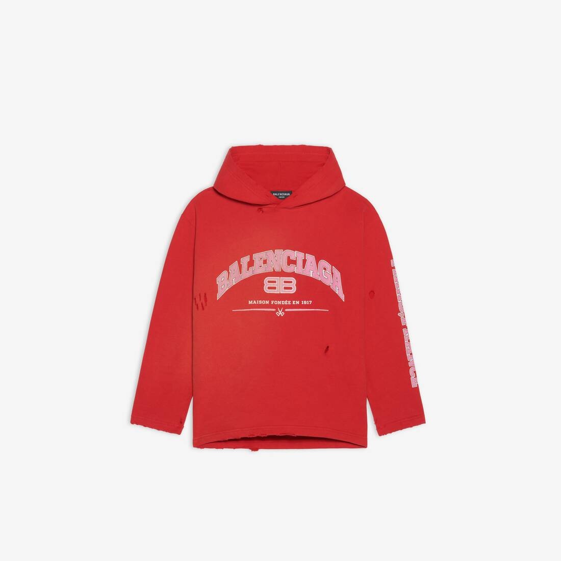 Women's Maison Balenciaga Cropped Hoodie in Red - 1