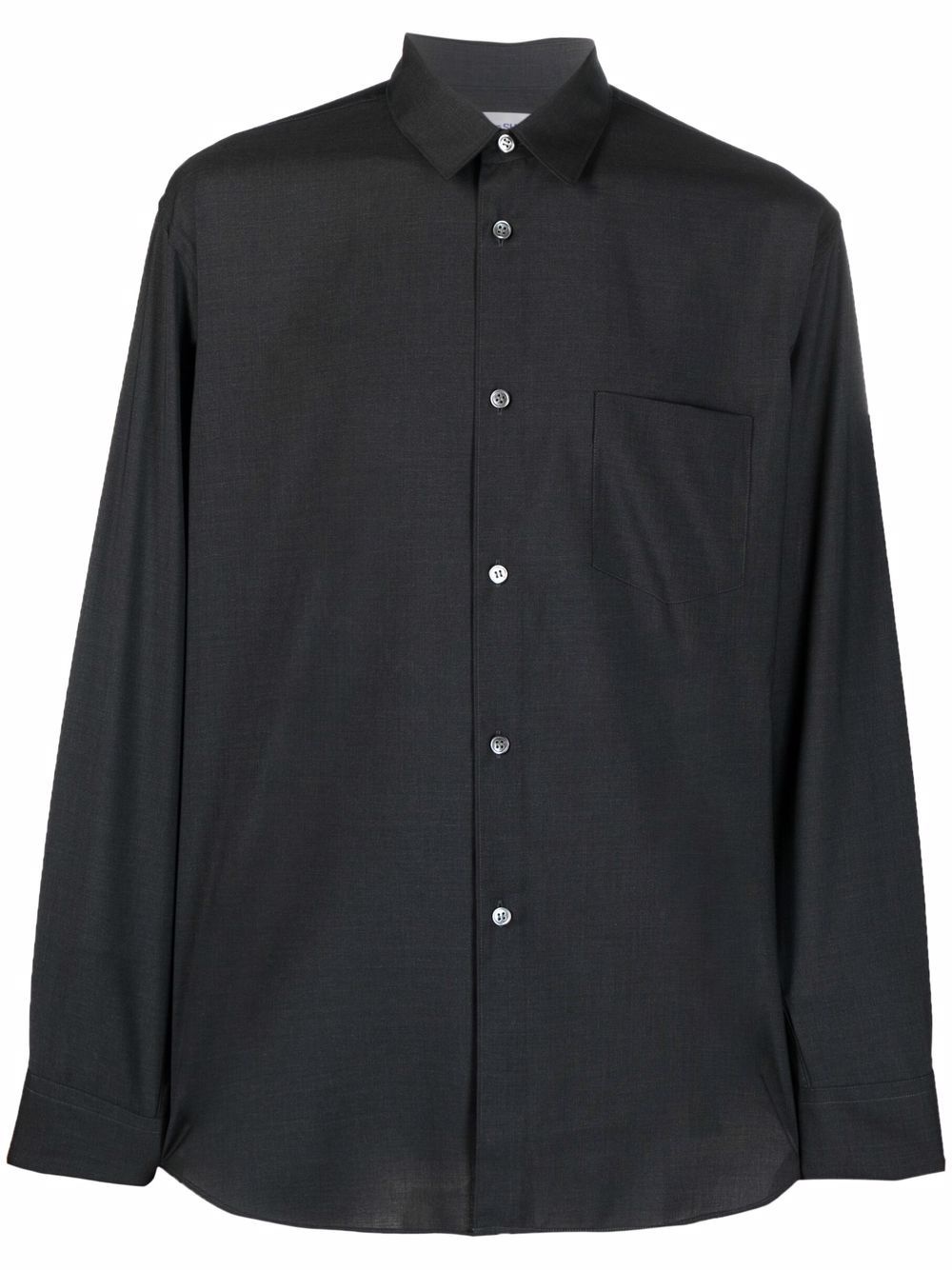 button-up wool overshirt - 1