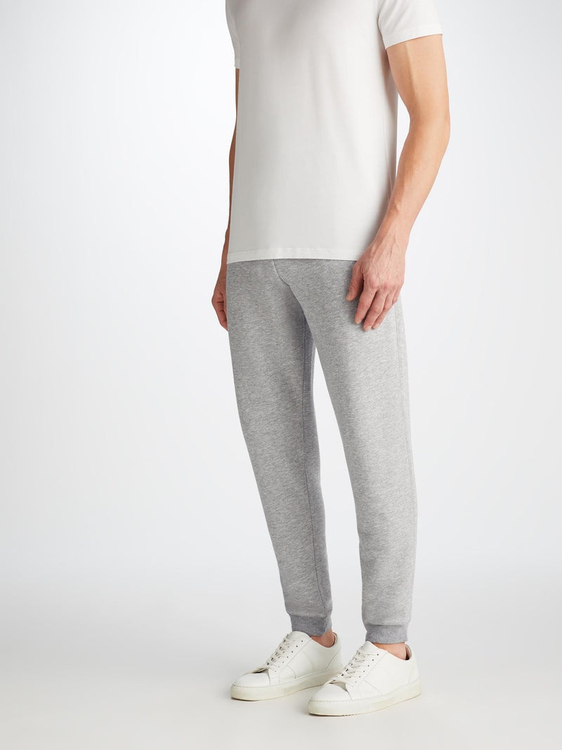 Derek Rose Men's Sweatpants Quinn Cotton Modal Silver outlook