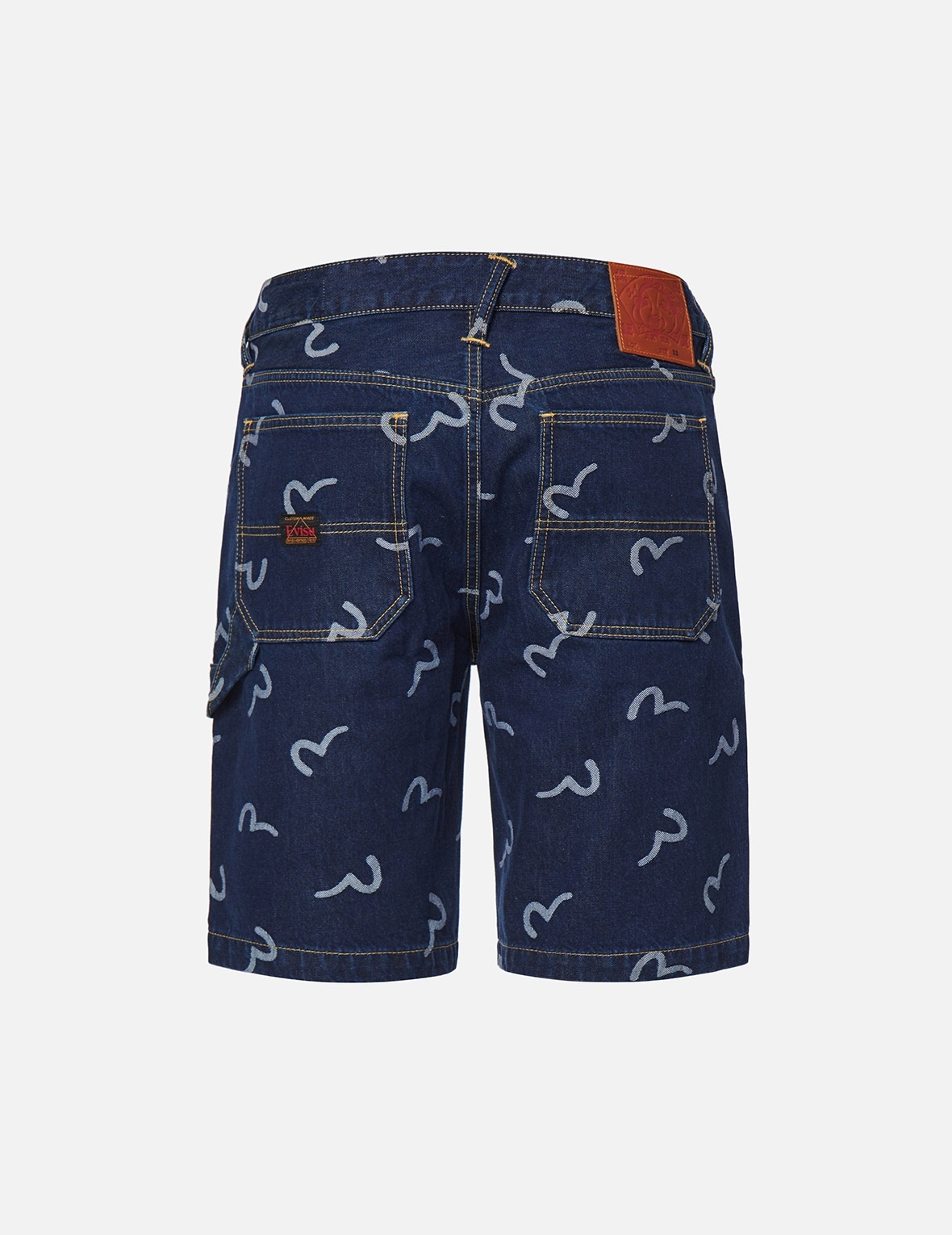 ALLOVER SEAGULL JACQUARD DENIM SHORTS - 2
