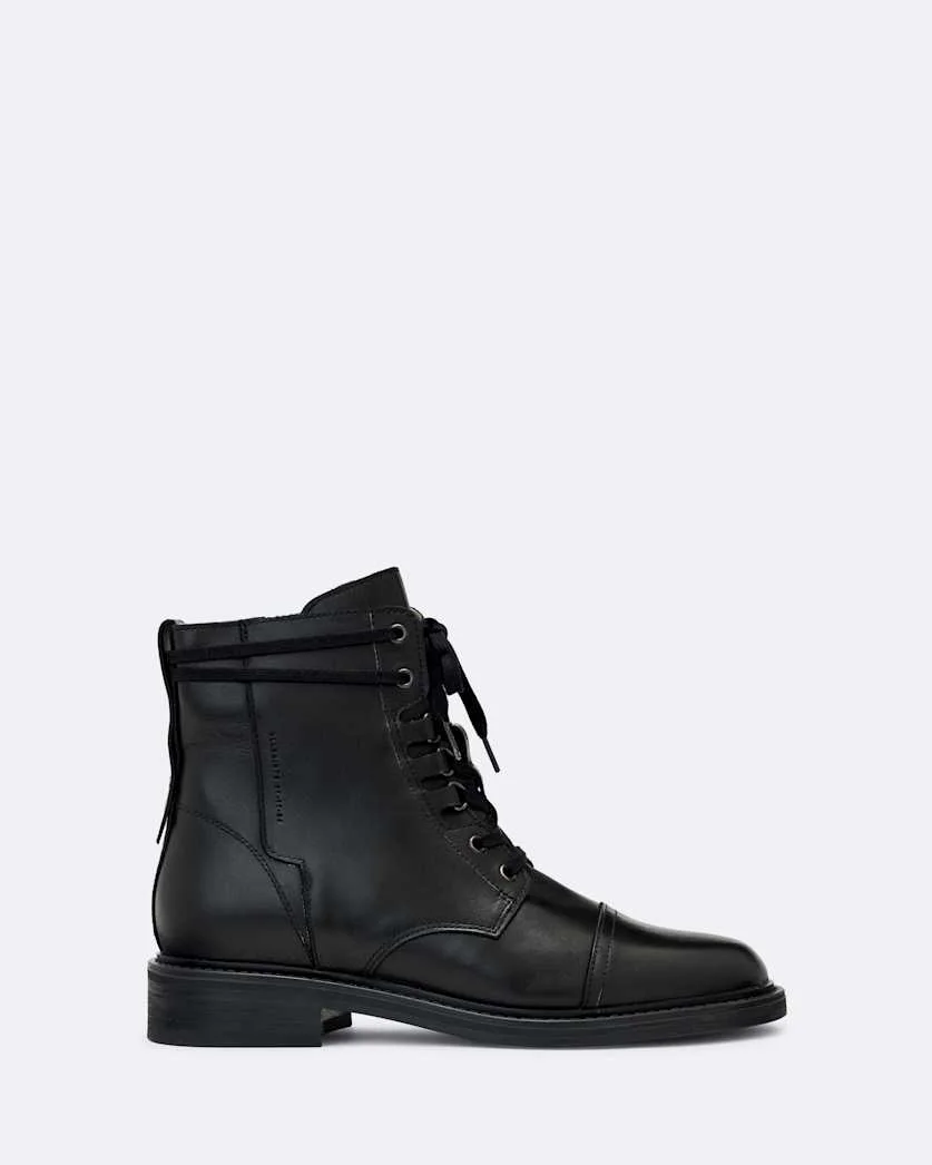 ELSPETH D-RING LEATHER MILITARY BOOTS - 1