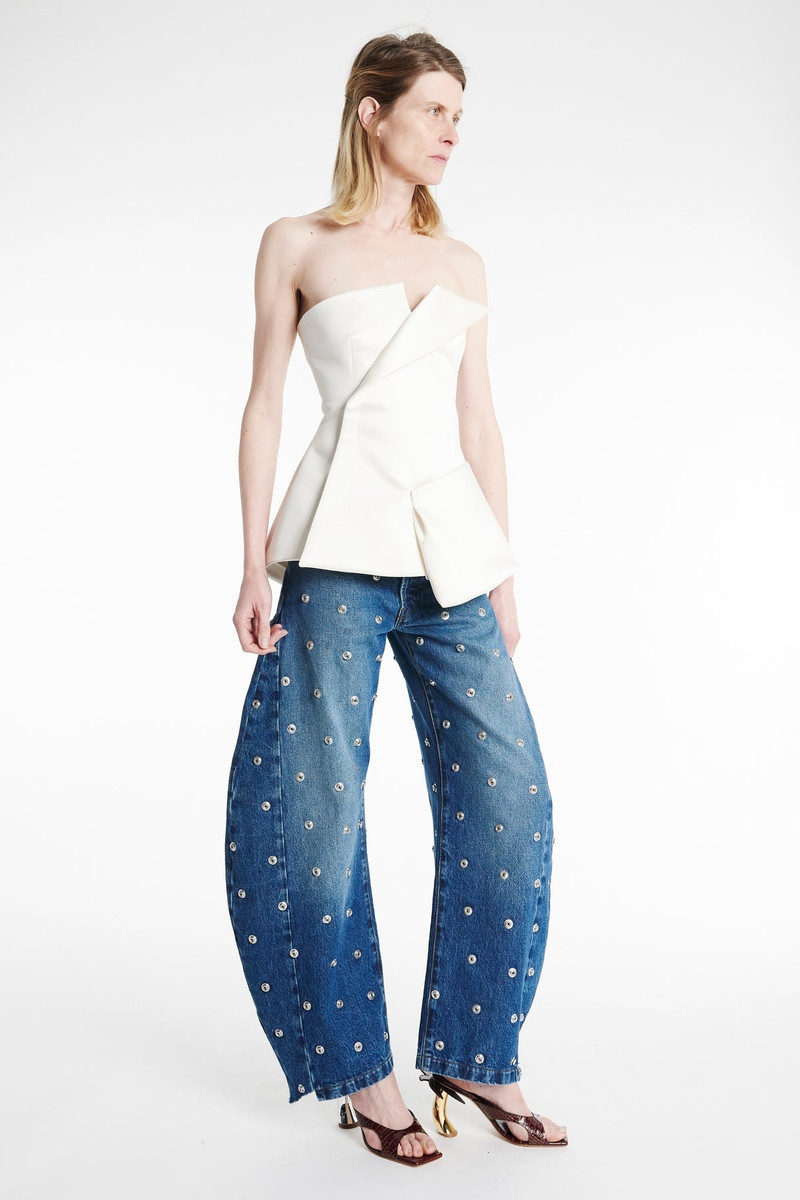 CORSETED TUXEDO TOP IVORY 1