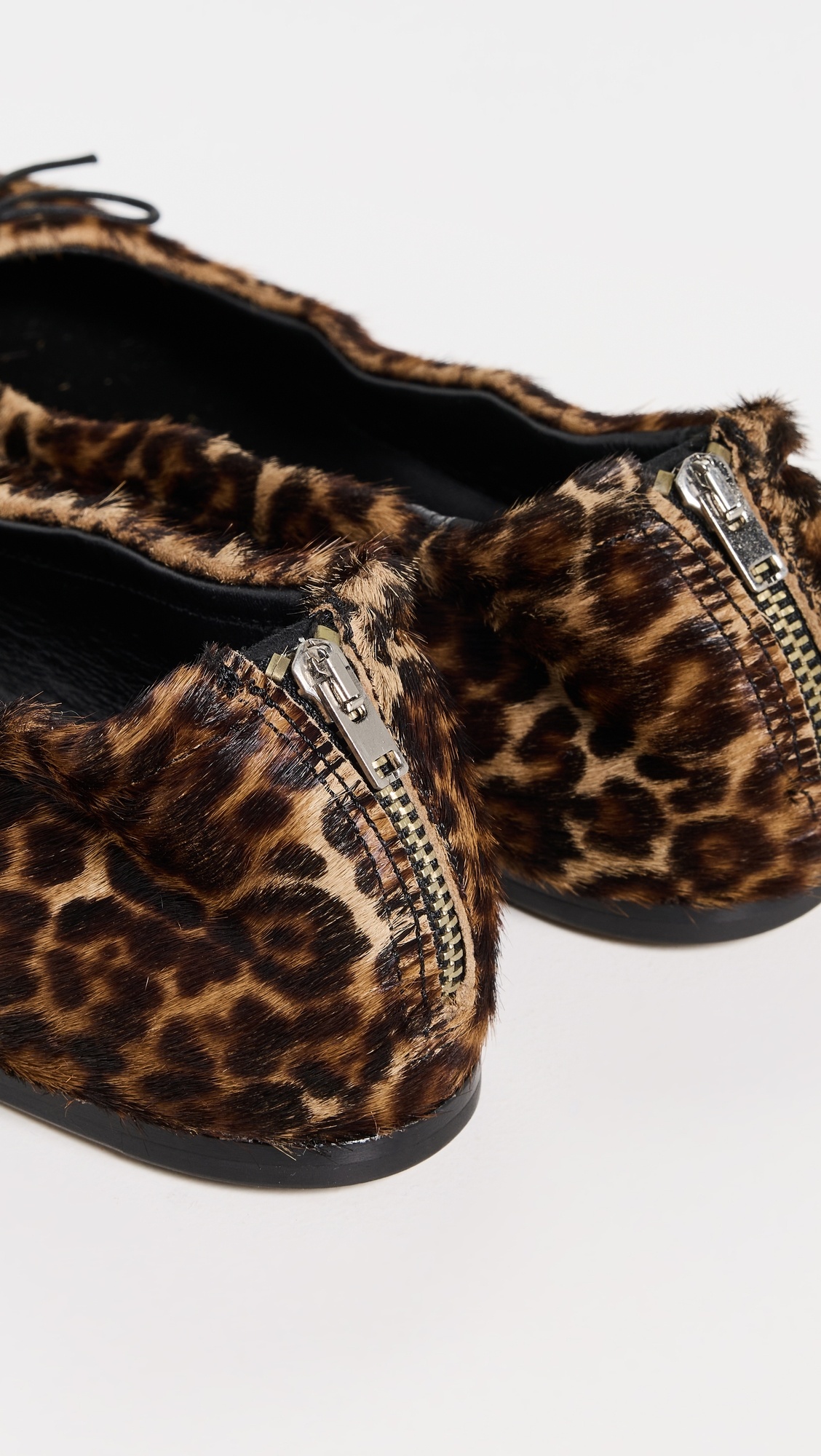 Amy Flats with Zip Leopard Horsy Leather Upper - 3