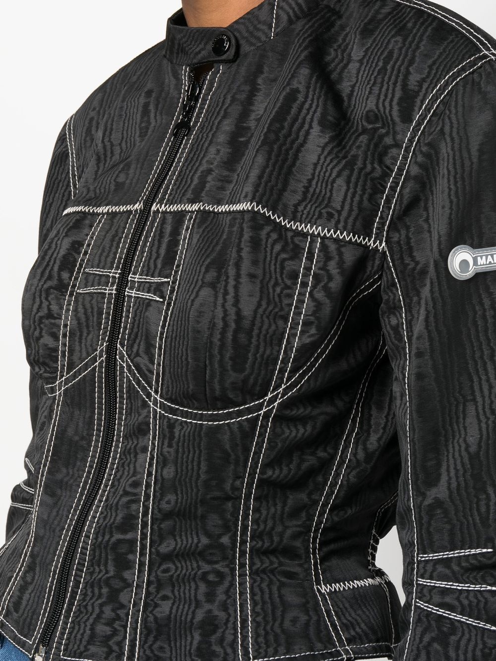 moiré-effect fitted jacket - 5