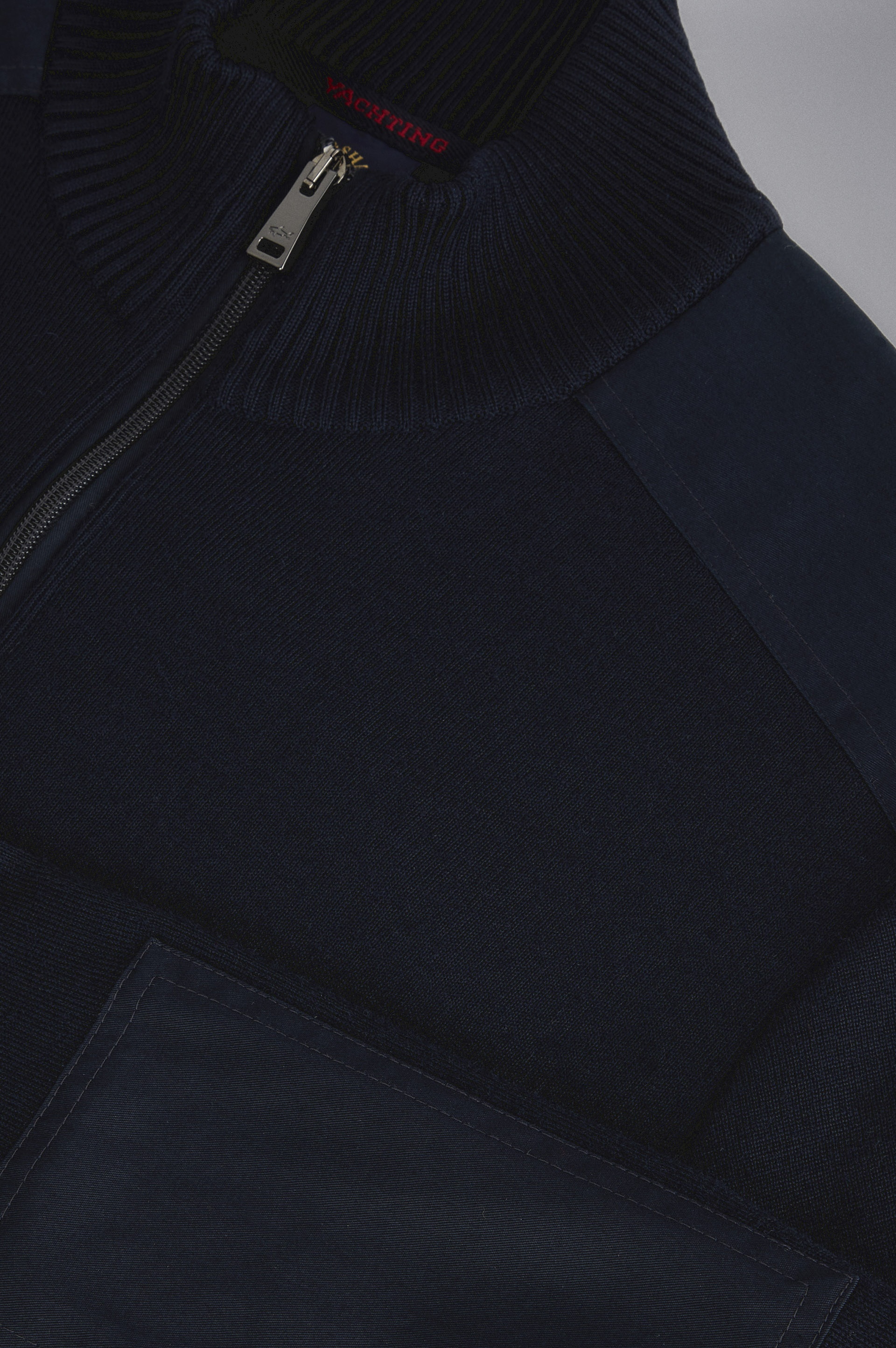 WOOL FULL ZIP SWEATER WITH ICONIC BADGE - 5