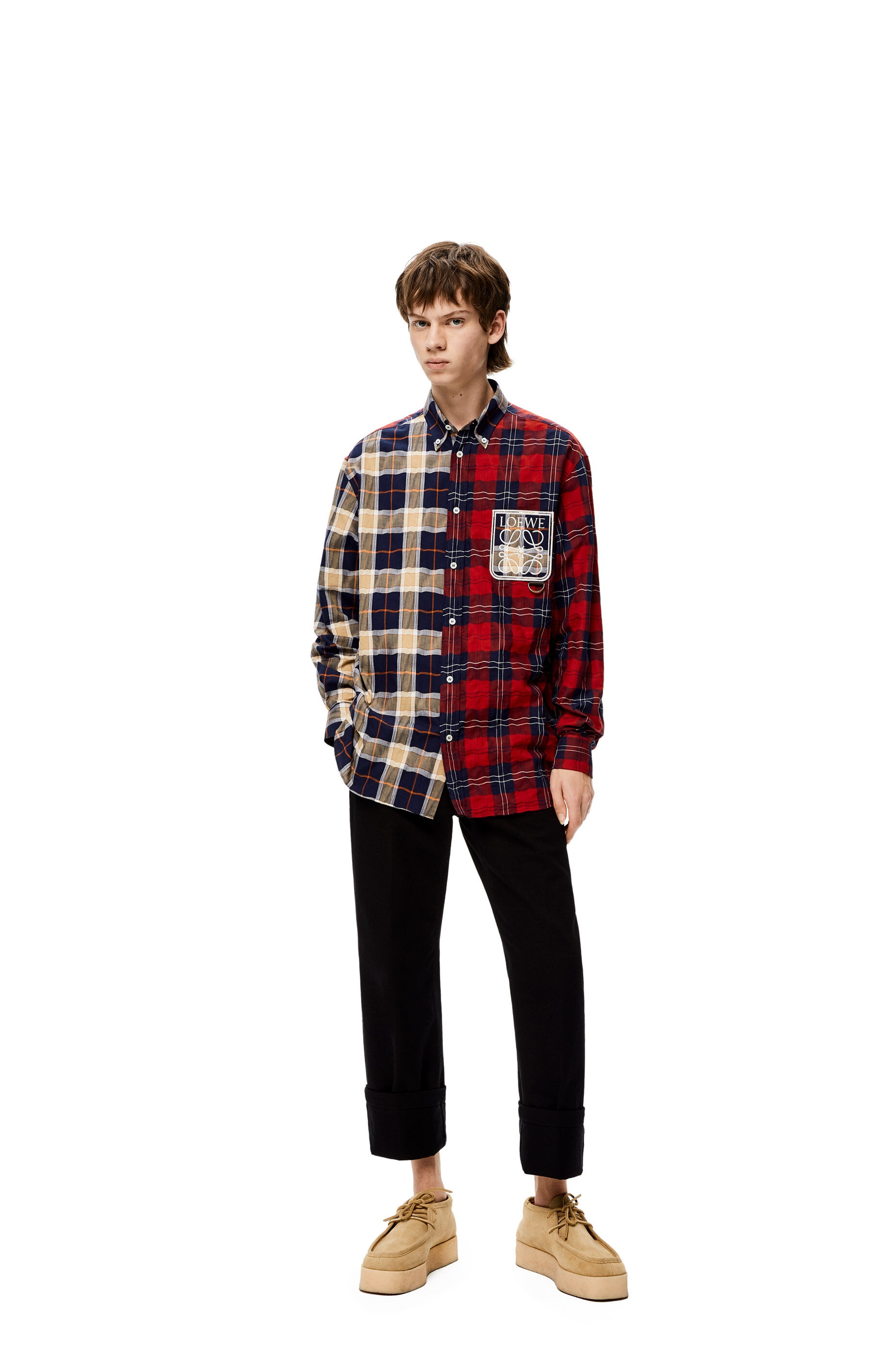 Patchwork check shirt in cotton - 2