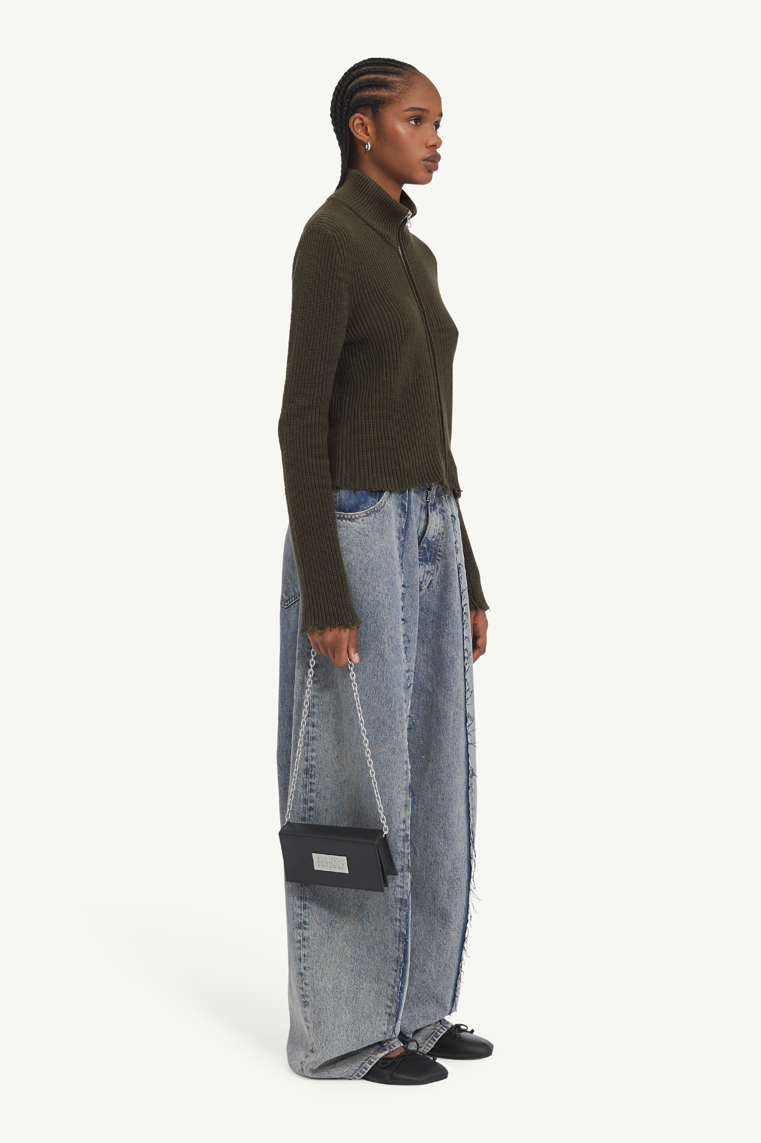 Ribbed Cotton Zip Cardigan - 3
