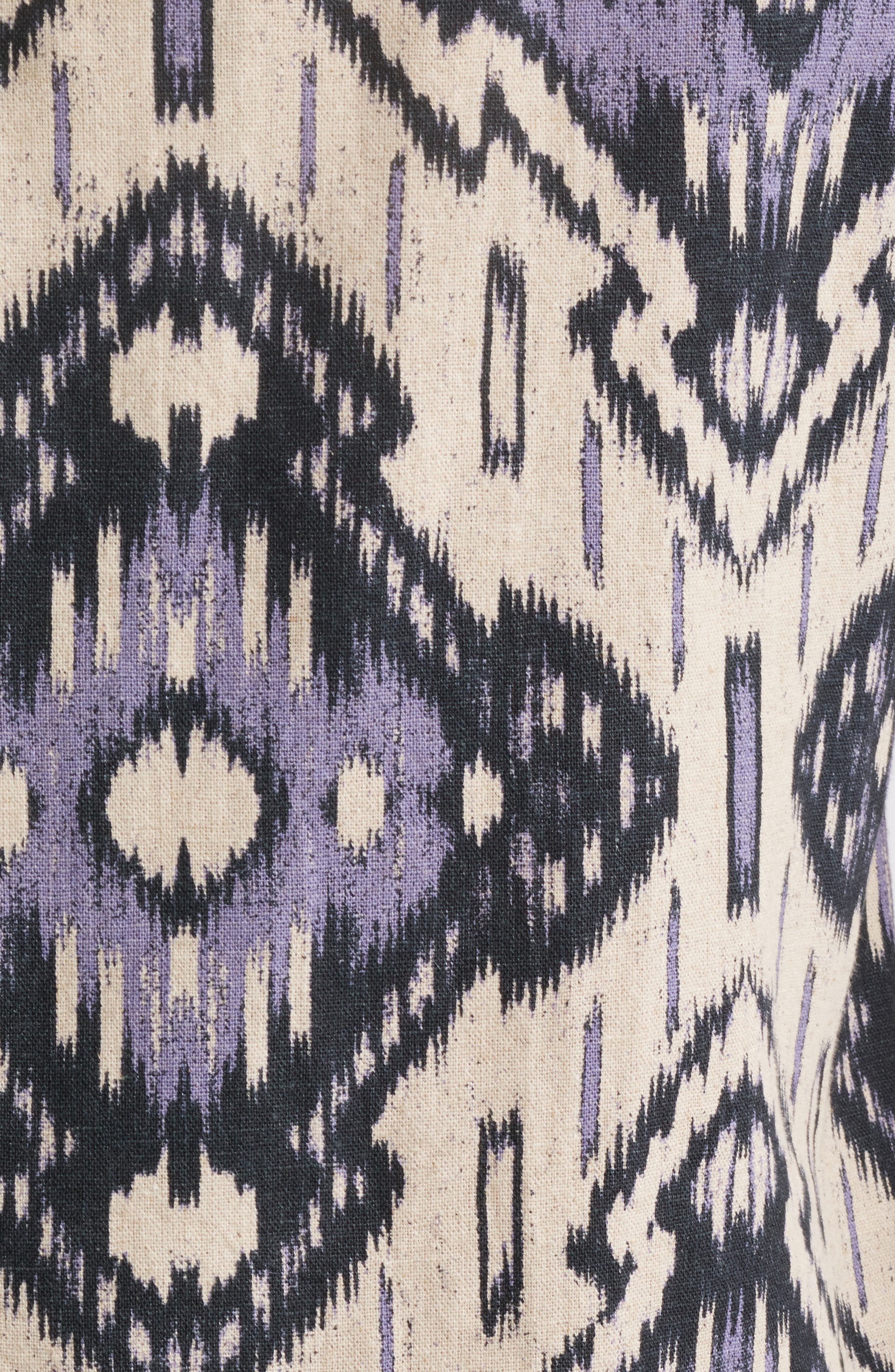 NN07 Julio Ikat Print Linen & Cotton Camp Shirt in Violet at Nordstrom - 5