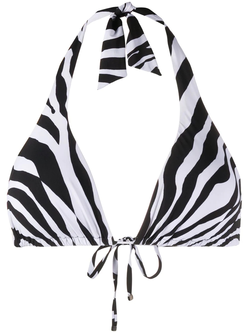 zebra-print bikini top - 1