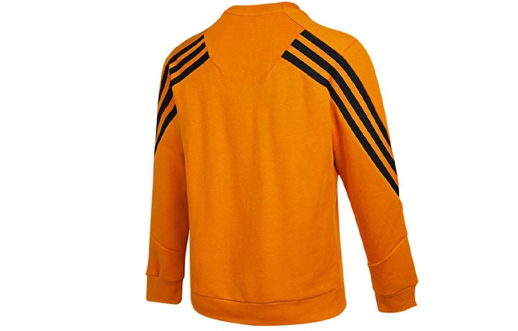 Men's adidas Stripe Sports Round Neck Pullover Yellow H46541 - 2